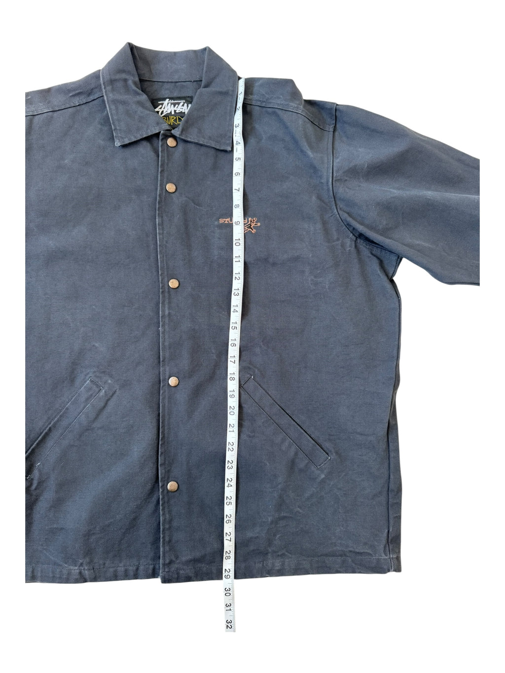 Stussy 90s Navy Bear Work Jacket Burly Gear Size Large Deadstock w/ Tags