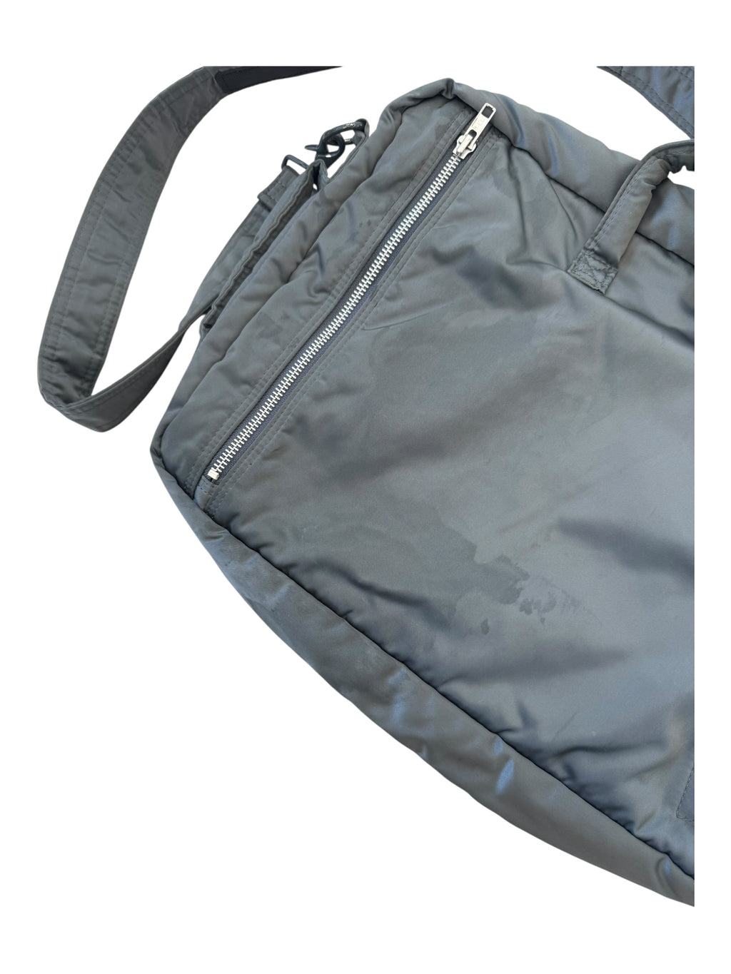 Porter Tokyo 90s Grey Silk Laptop Shoulder Bag