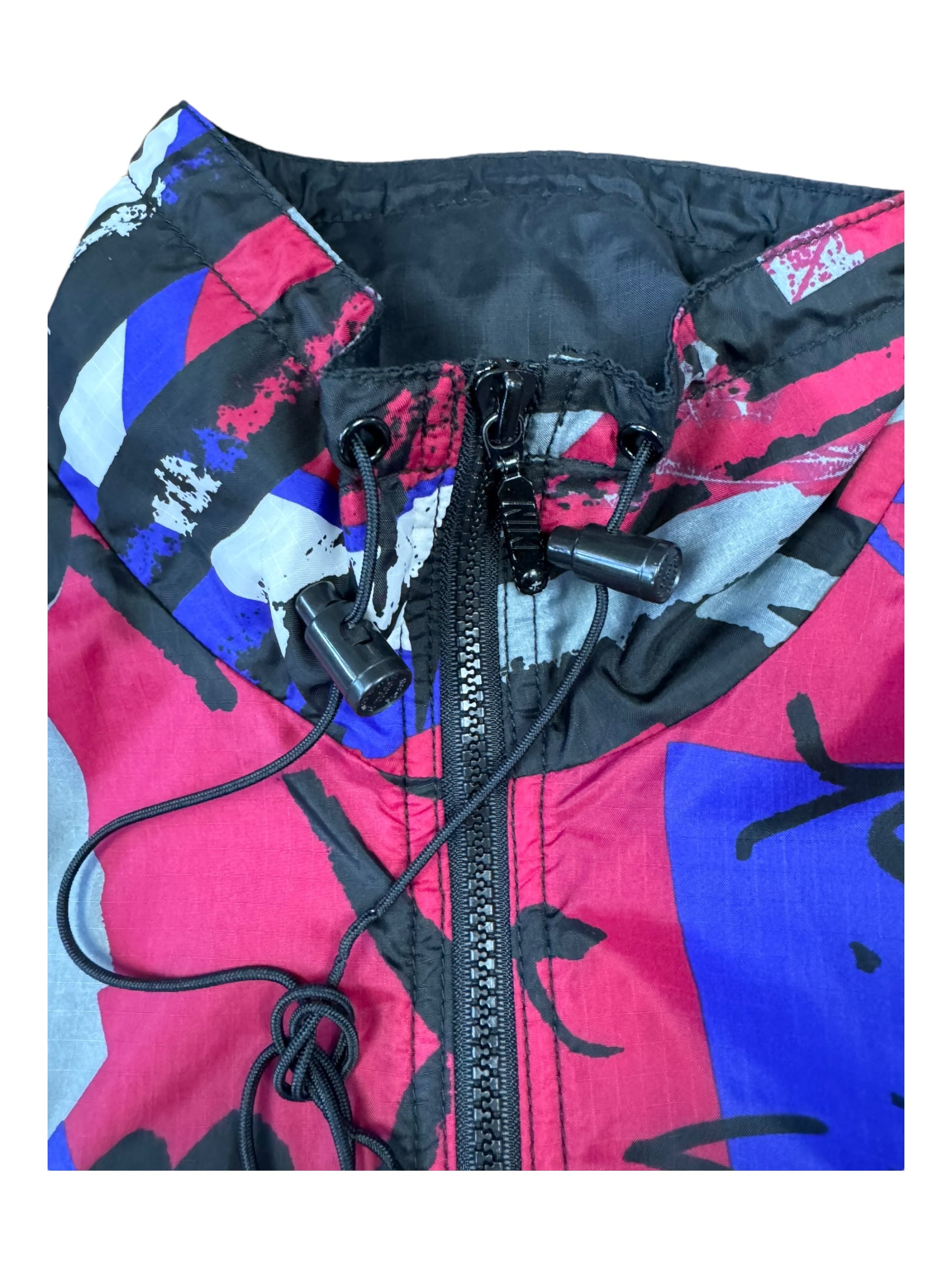 NIKE 90s Shell Windbreaker “There is No Finish Line" Adult XL AOP Grey Tag