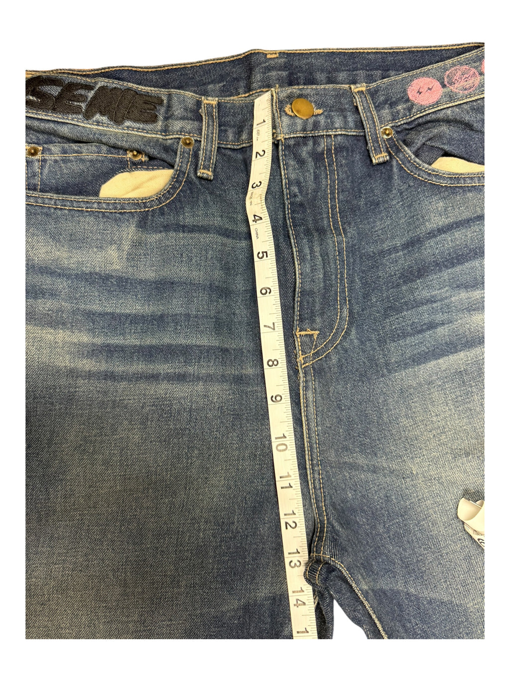 Cactus Jack x Fragment Design Denim Jeans Sz 32 Selvedge Embroidered