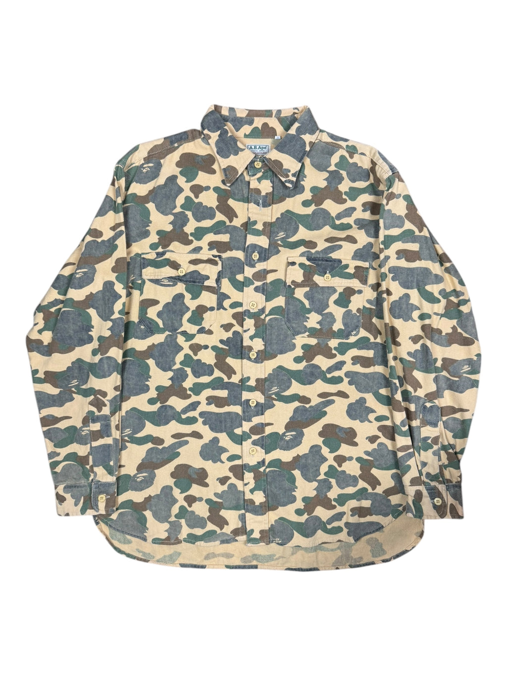 A Bathing Ape 90s Duck Camo Button Up Size Large
