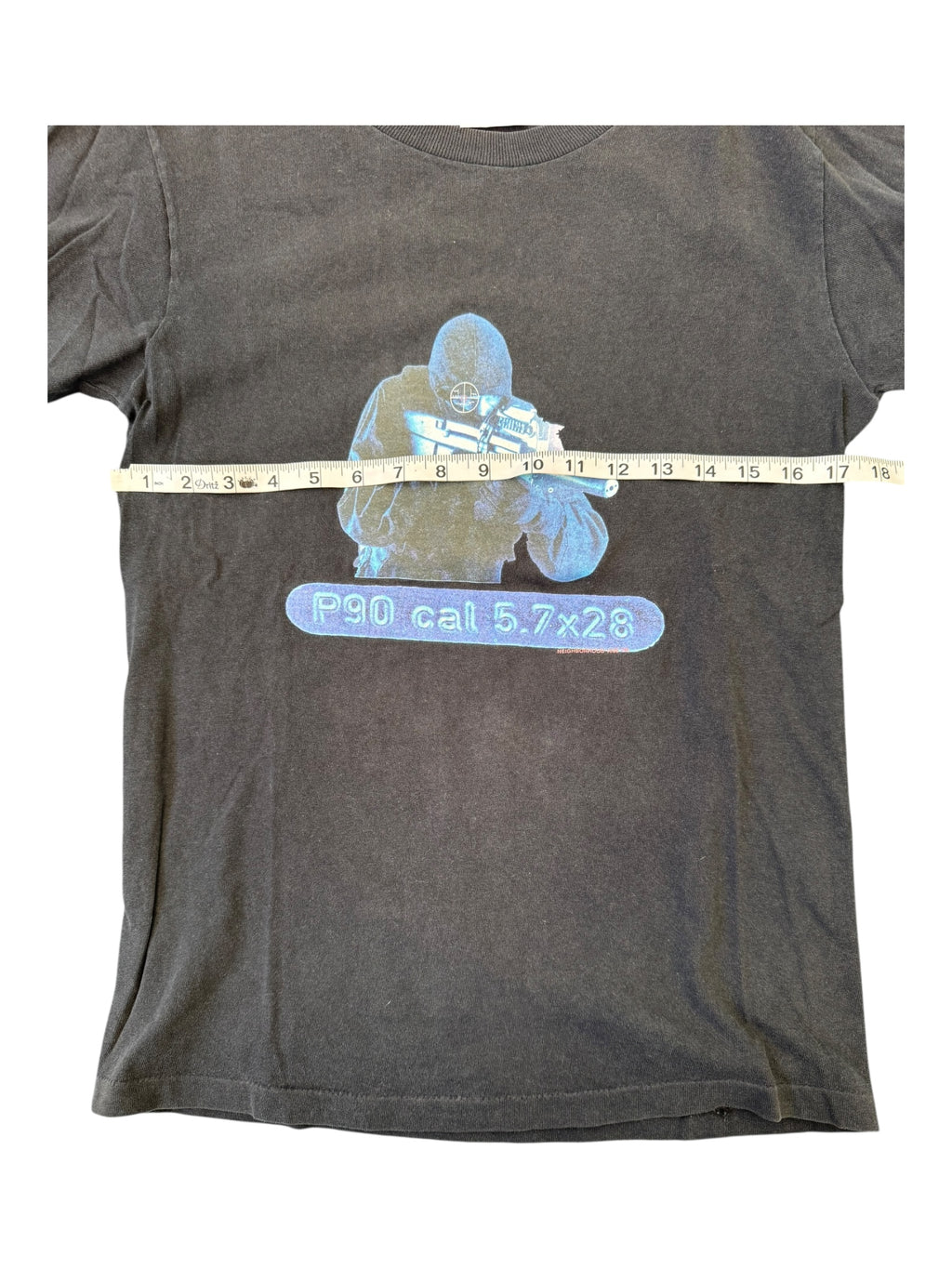 Neighborhood 90s Black P90 Cal 5.7 x 28 Gemtech Longsleeve Size Small