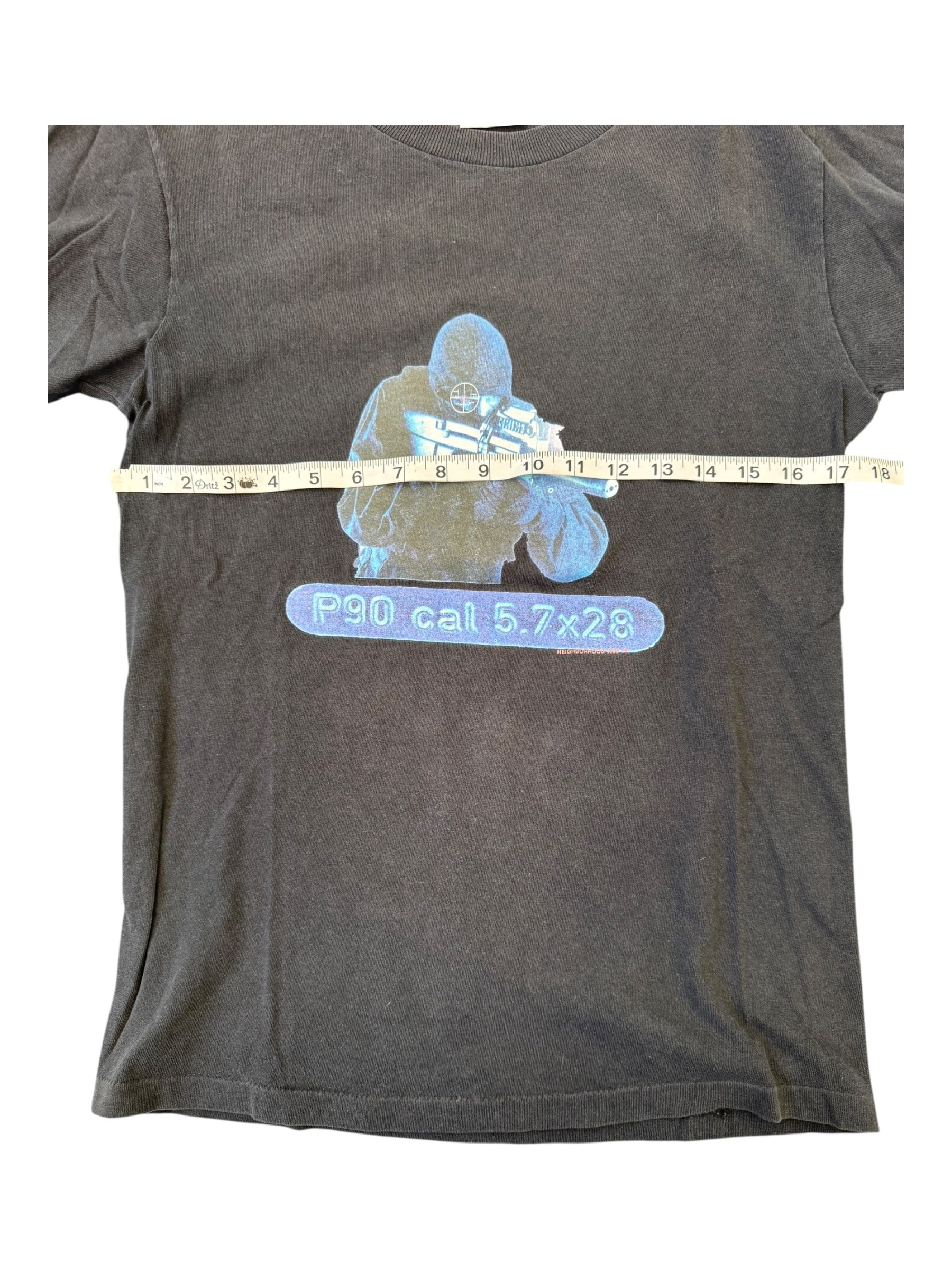 Neighborhood 90s Black P90 Cal 5.7 x 28 Gemtech Longsleeve Size Small