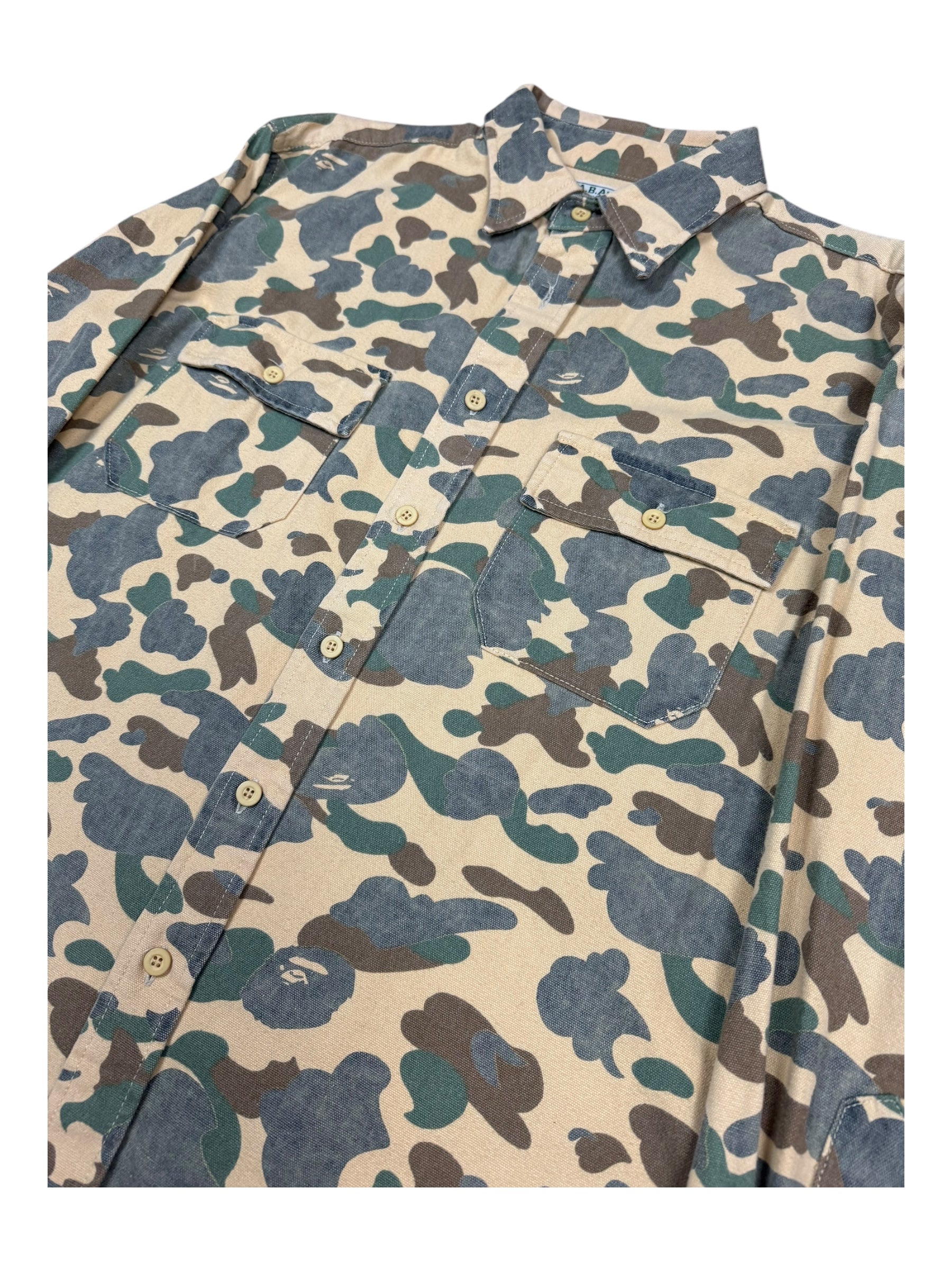 A Bathing Ape 90s Duck Camo Button Up Size Large