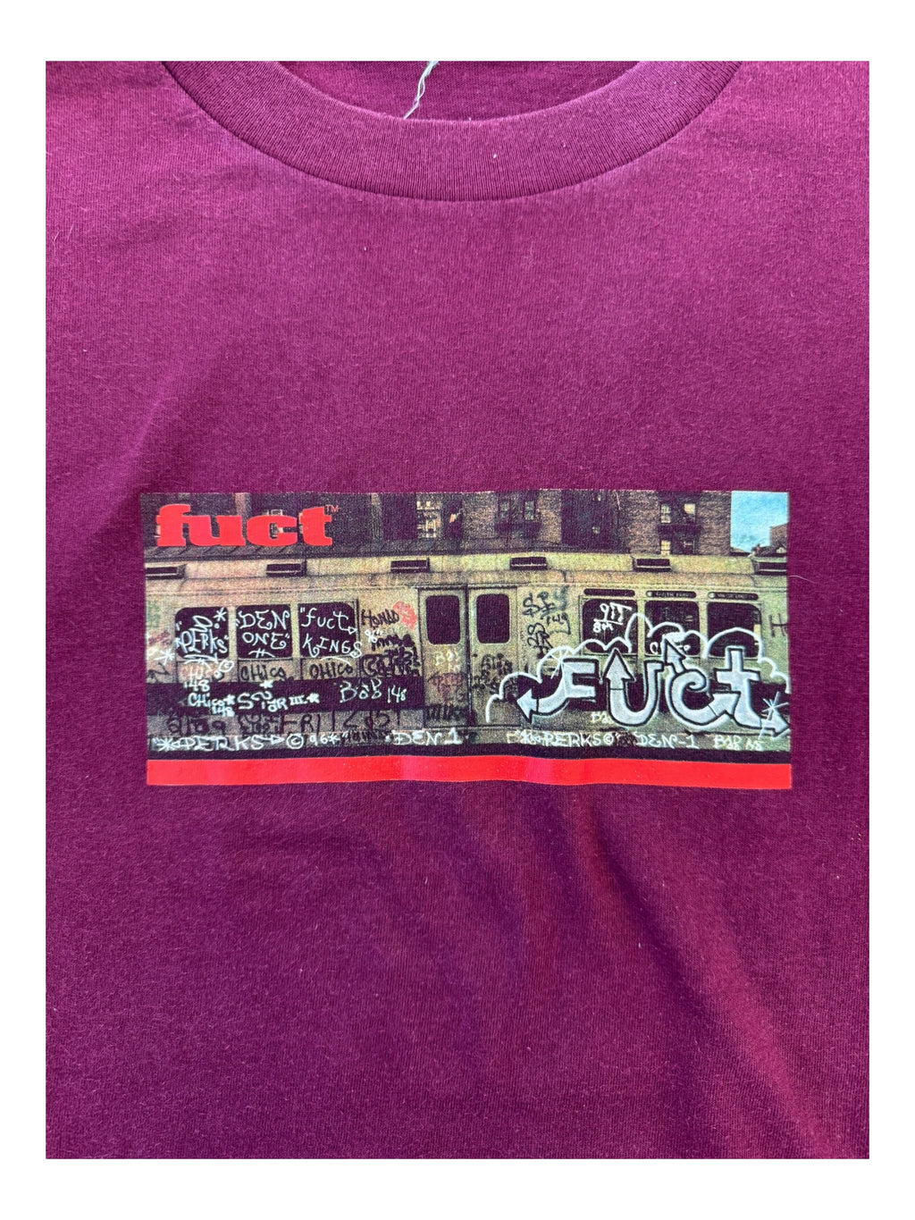 Fuct 90s Burgundy Spray Paint Trains Size XL