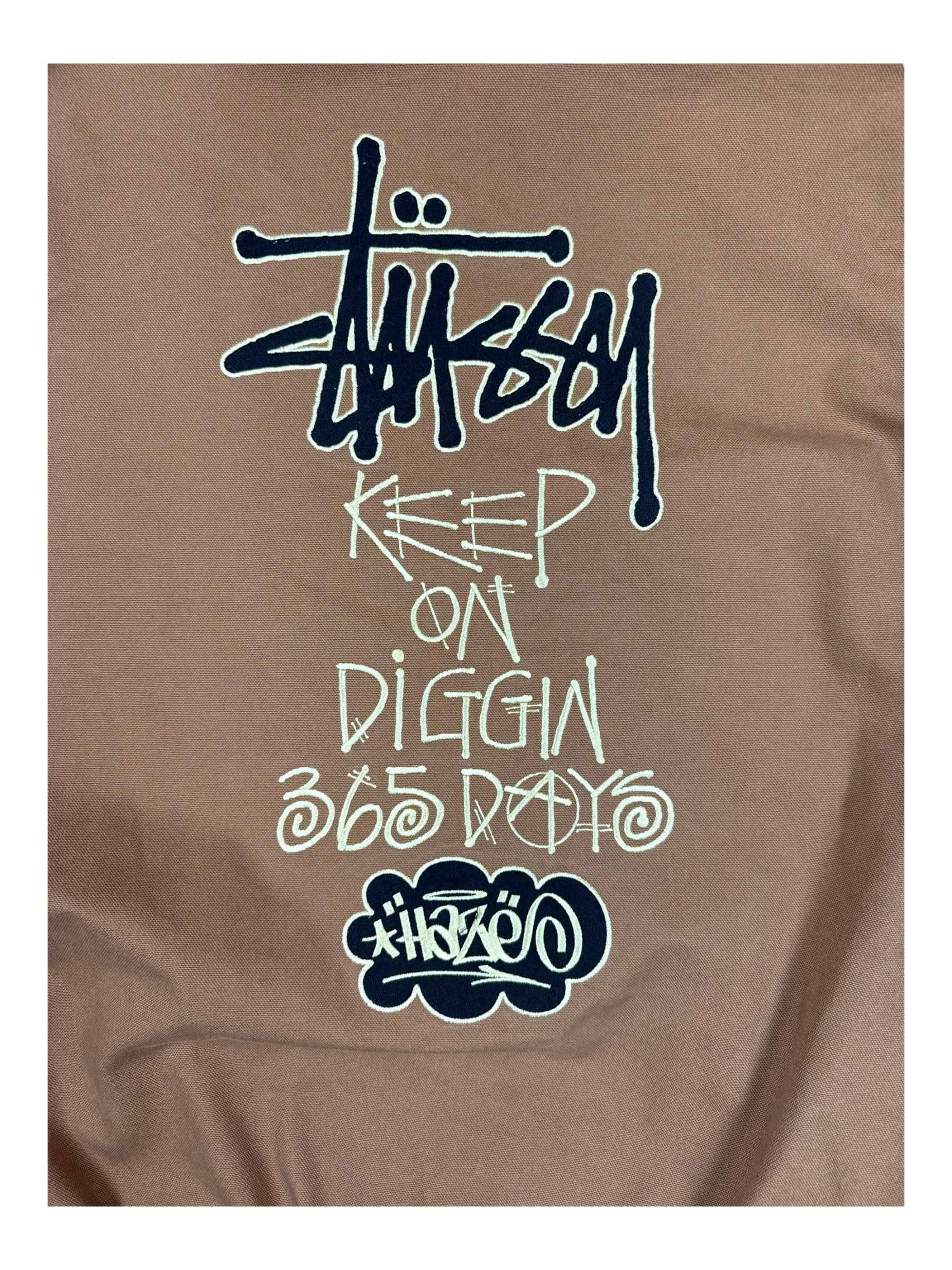Stussy 00s Carhartt x Haze Tag Keep on Diggin 365 Days Hooded Jacket Size XL