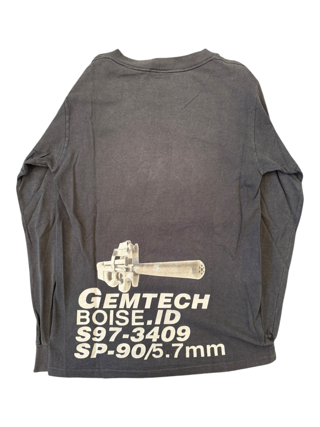 Neighborhood 90s Black P90 Cal 5.7 x 28 Gemtech Longsleeve Size Small