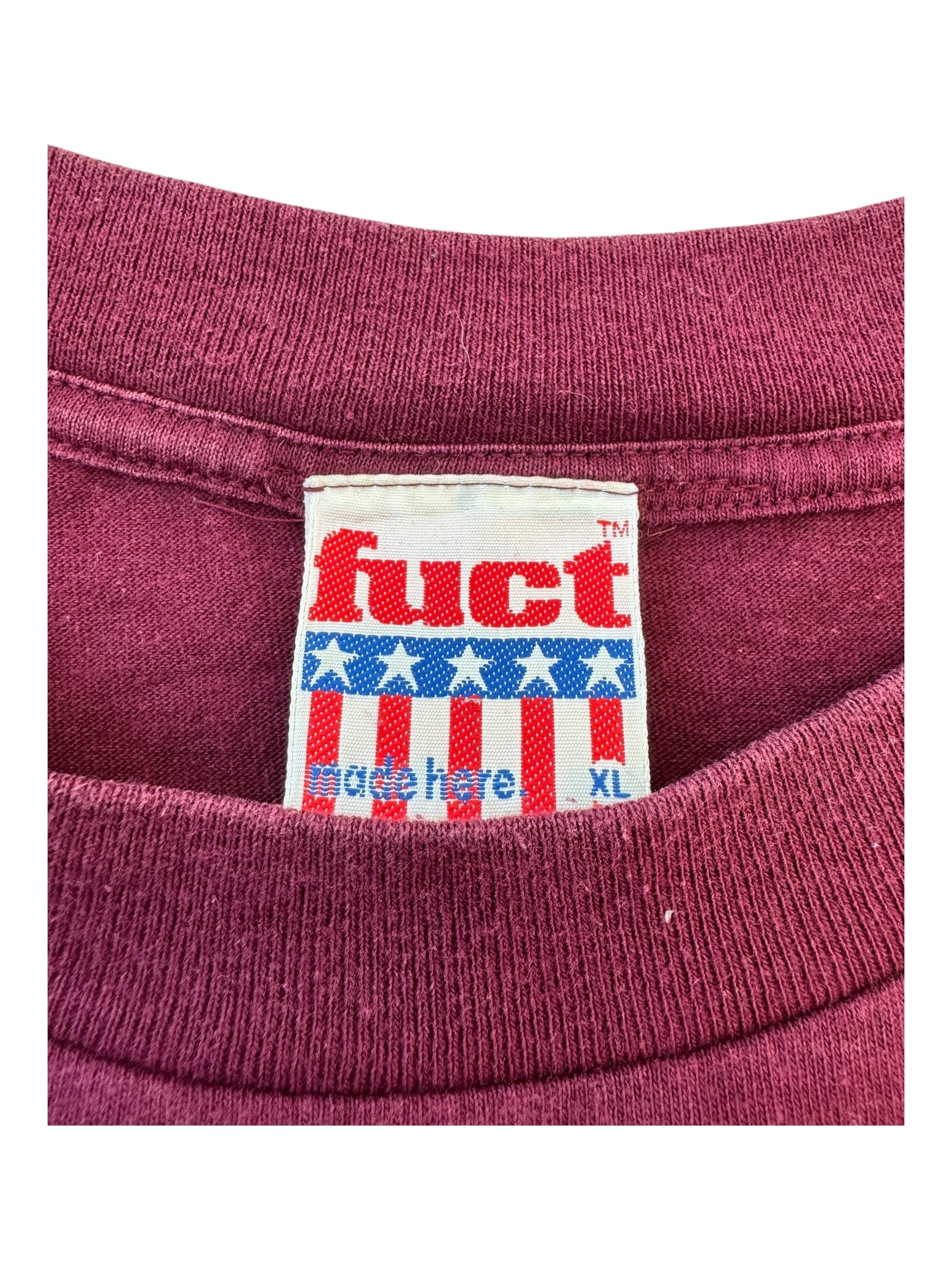 Fuct 90s Burgundy Spray Paint Trains Size XL