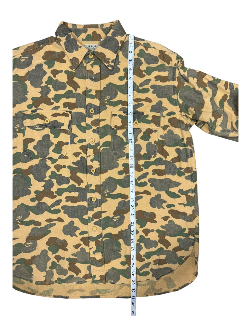 A Bathing Ape 90s Duck Camo Button Up Size Large