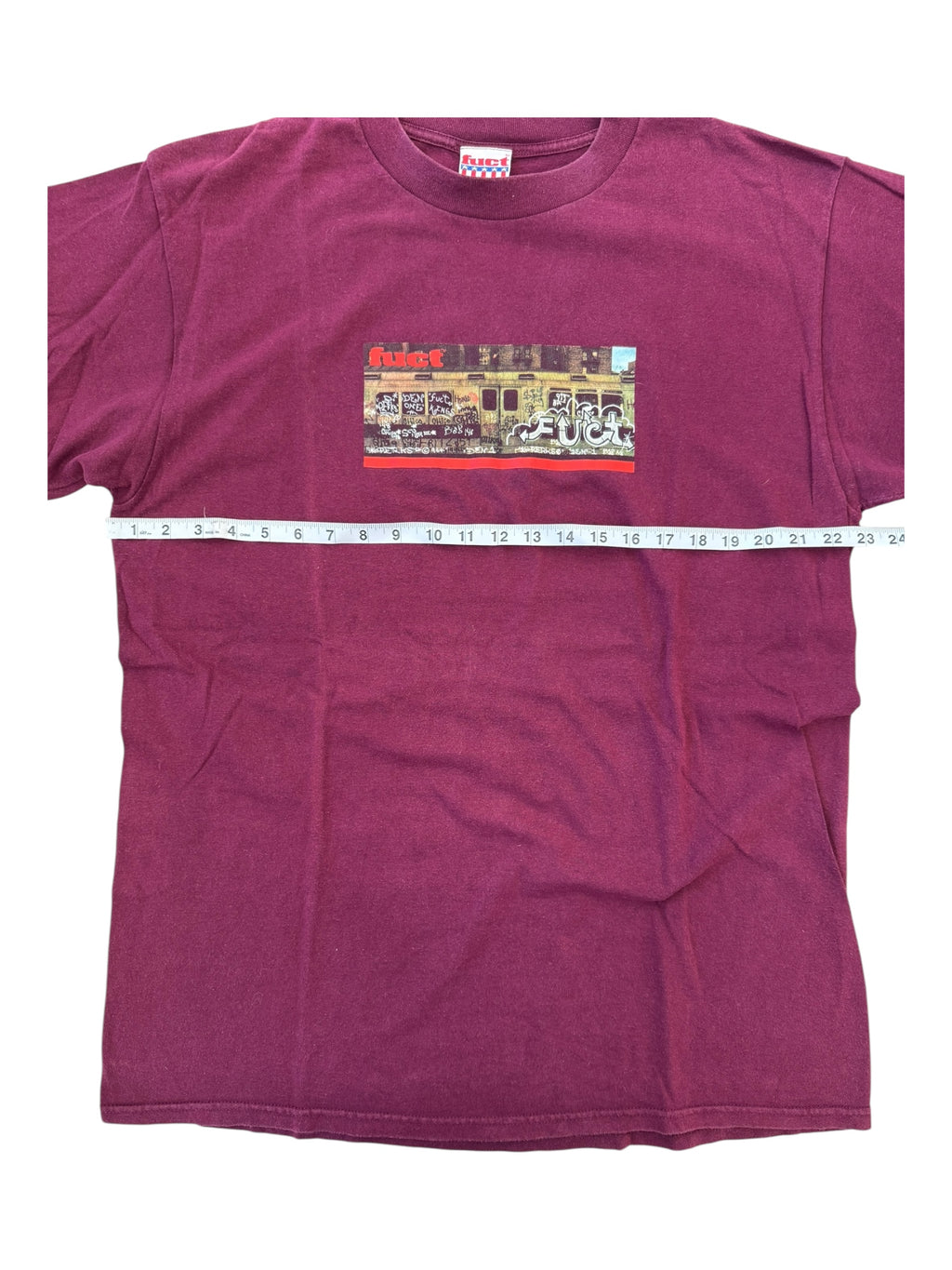 Fuct 90s Burgundy Spray Paint Trains Size XL