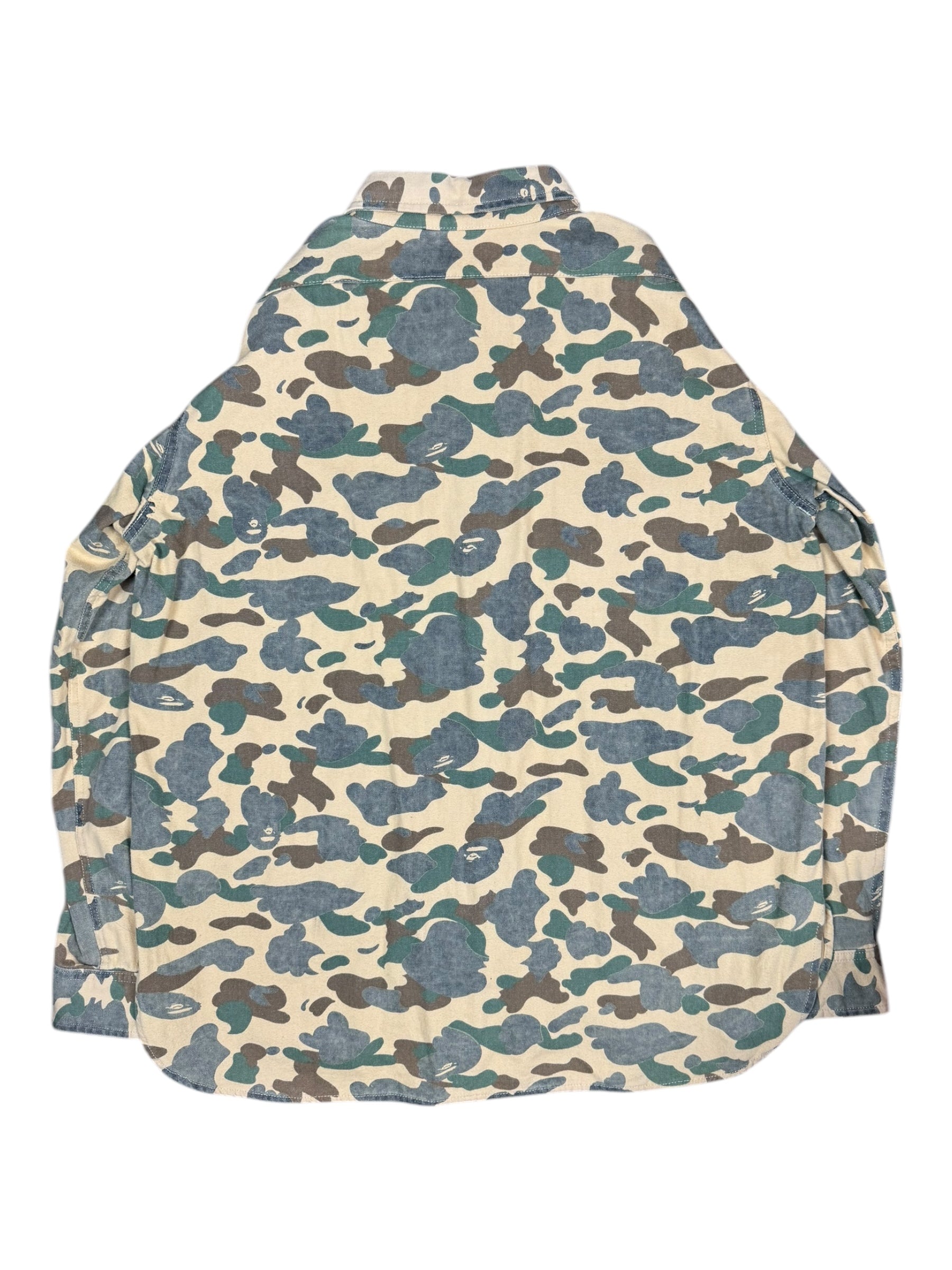 A Bathing Ape 90s Duck Camo Button Up Size Large