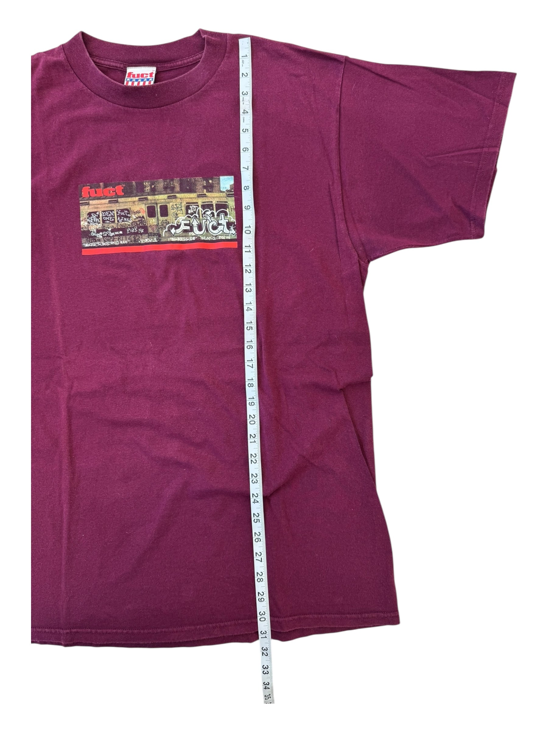 Fuct 90s Burgundy Spray Paint Trains Size XL