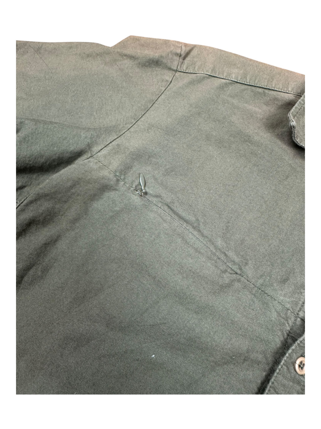 Stussy 90s Green Army Button Up Shirt Size Large