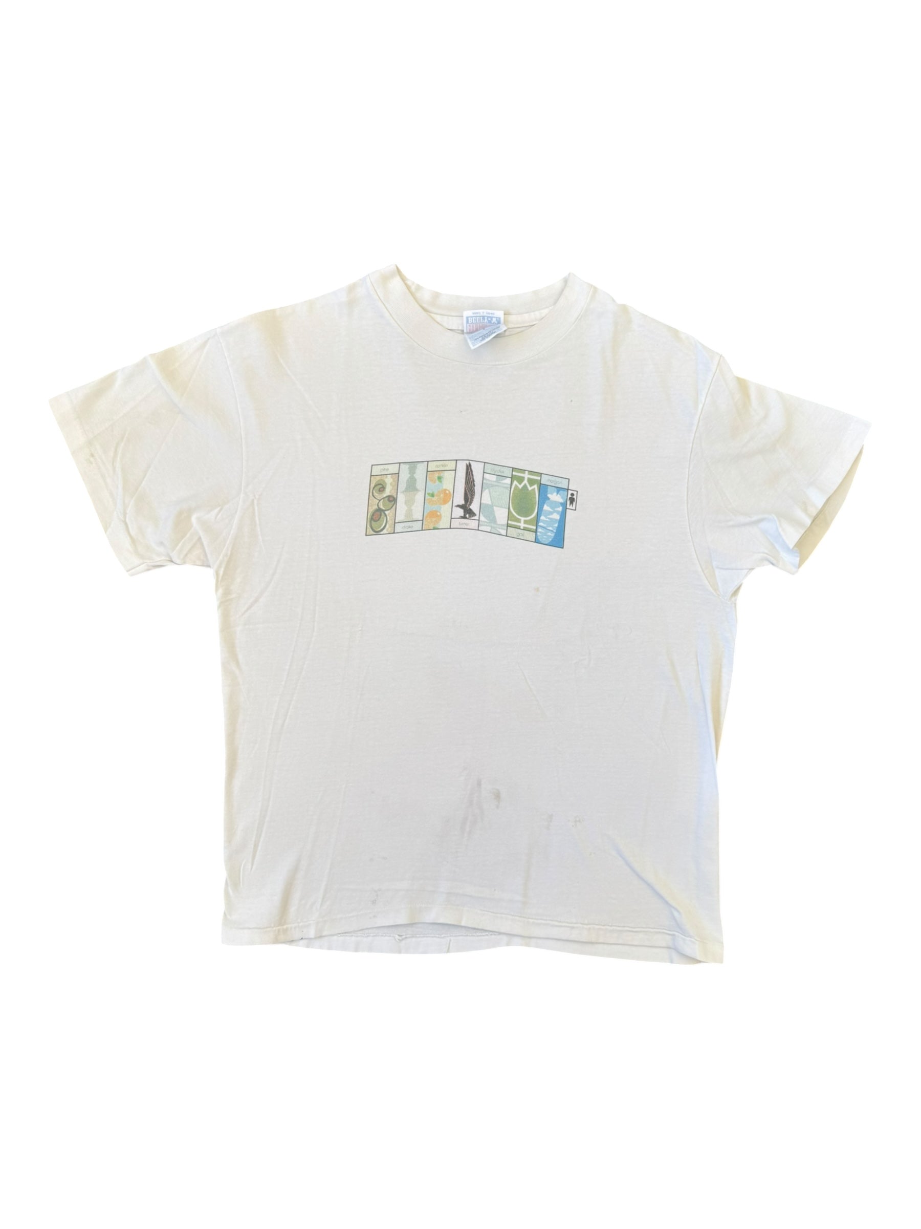 Alien Workshop 90s Board Graphics White T-Shirt Hanes Beefy Size T-Shirt Tultex Tag Size Large