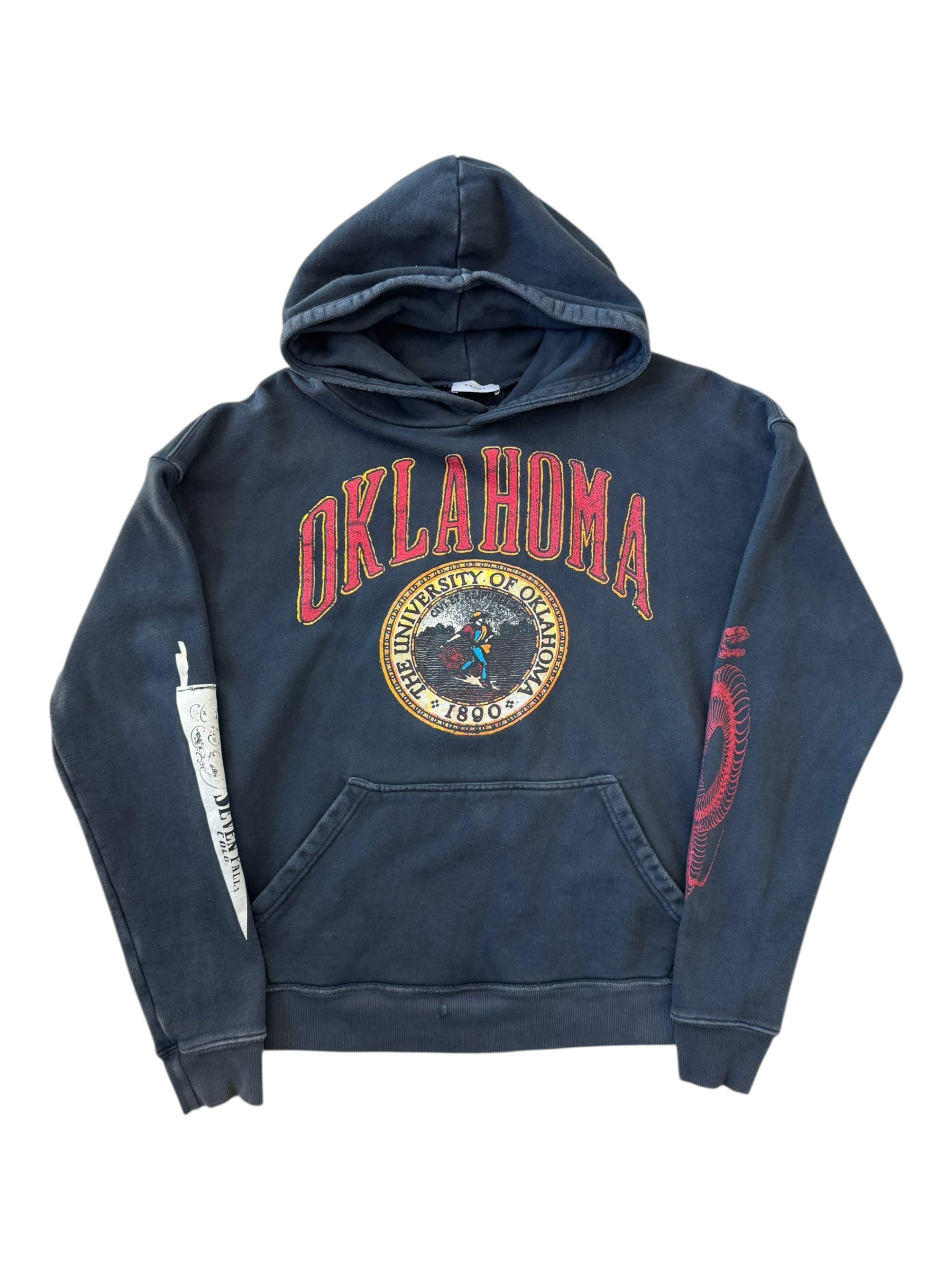 Rhude Black Oklahoma Hoodie Size XL