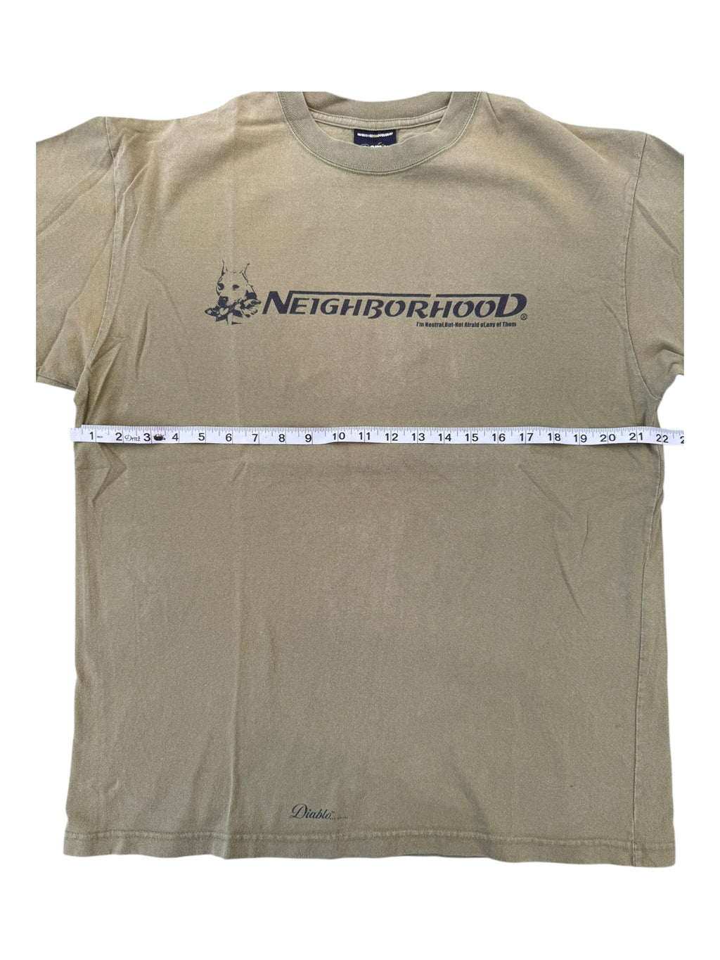 Neighborhood 90s Olive Green Diablo Dog T-shirt Size Large