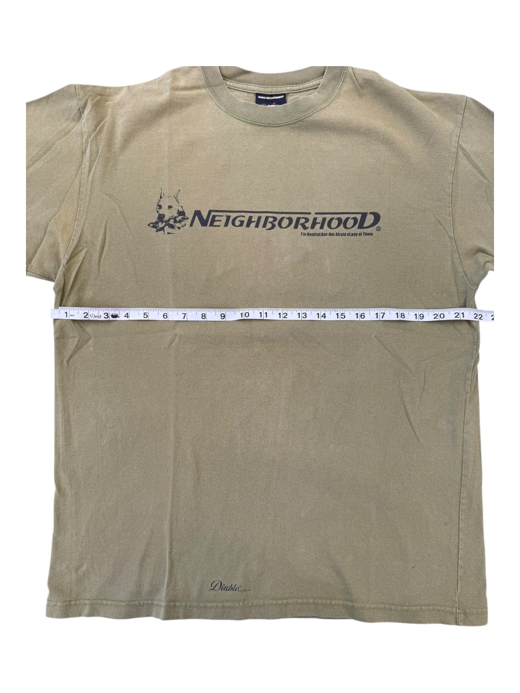 Neighborhood 90s Olive Green Diablo Dog T-shirt Size Large