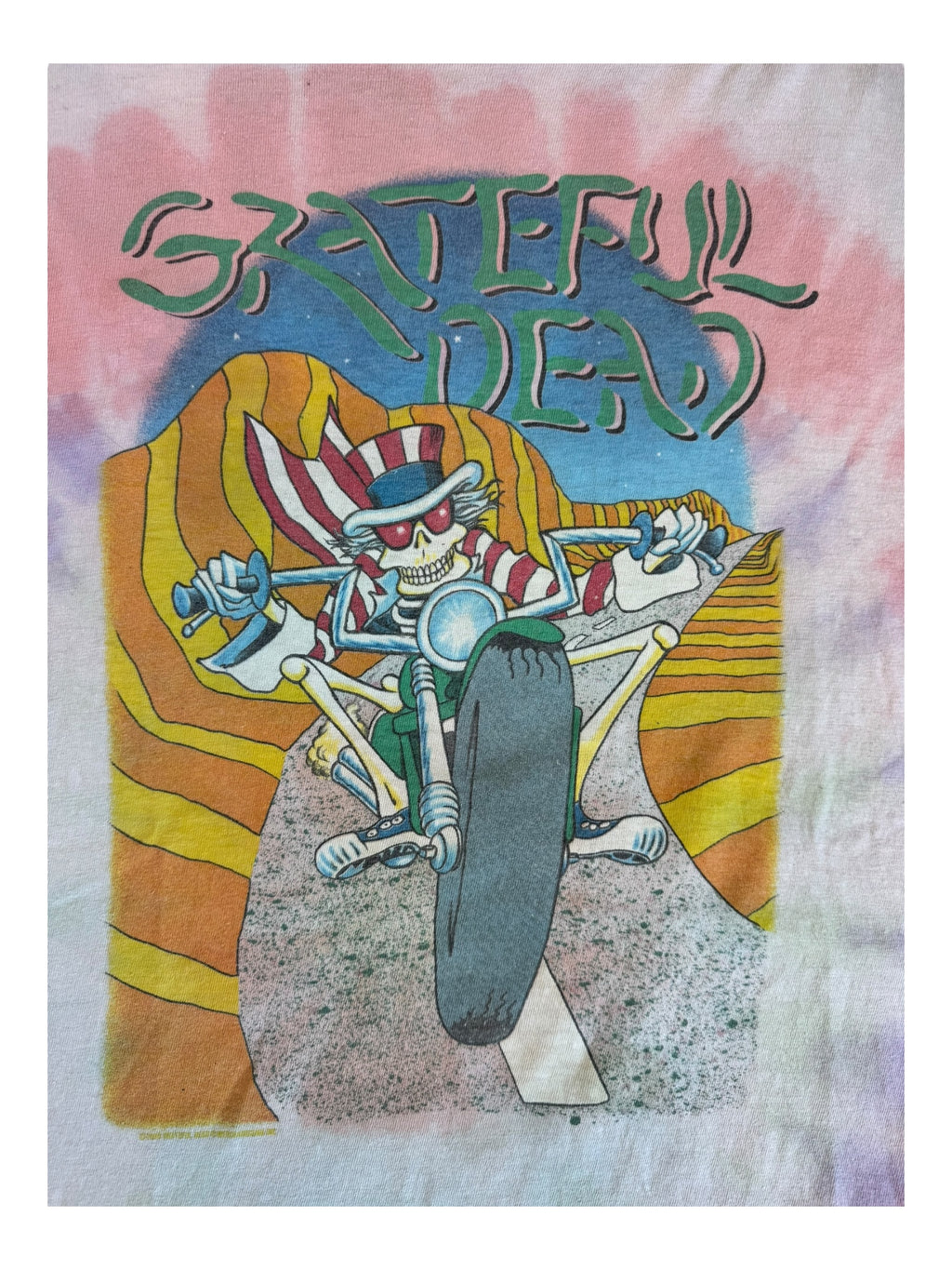 Grateful Dead Shirt Vintage Cycle Sam Tie Dye Hanes Beefy Sz XL