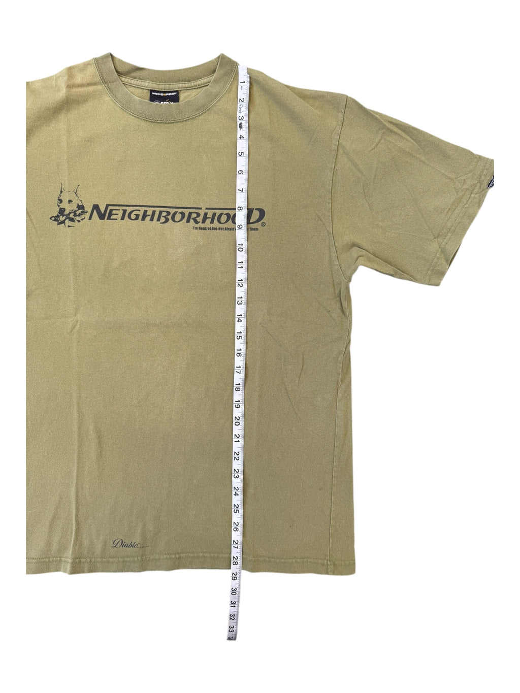 Neighborhood 90s Olive Green Diablo Dog T-shirt Size Large