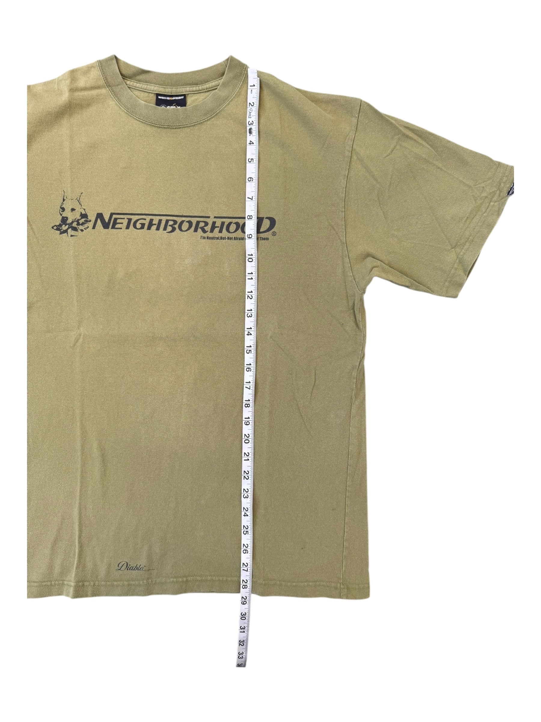 Neighborhood 90s Olive Green Diablo Dog T-shirt Size Large