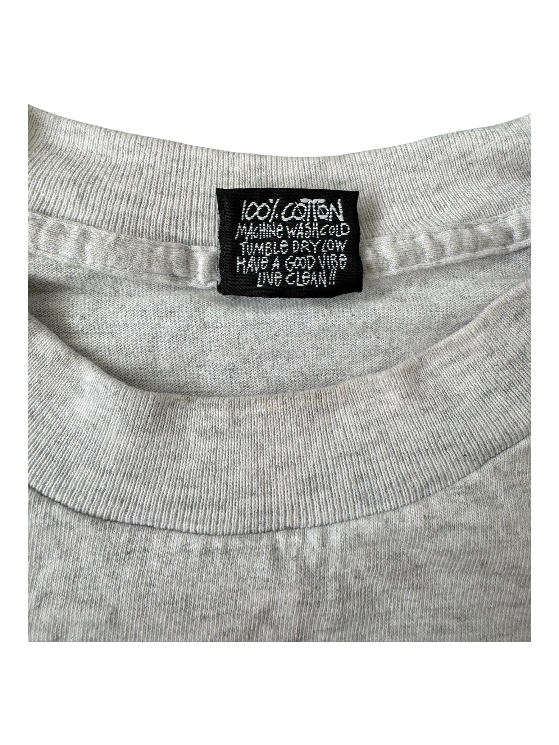 Stussy 90s Peace & Prosperity Grey T-Shirt Size XL