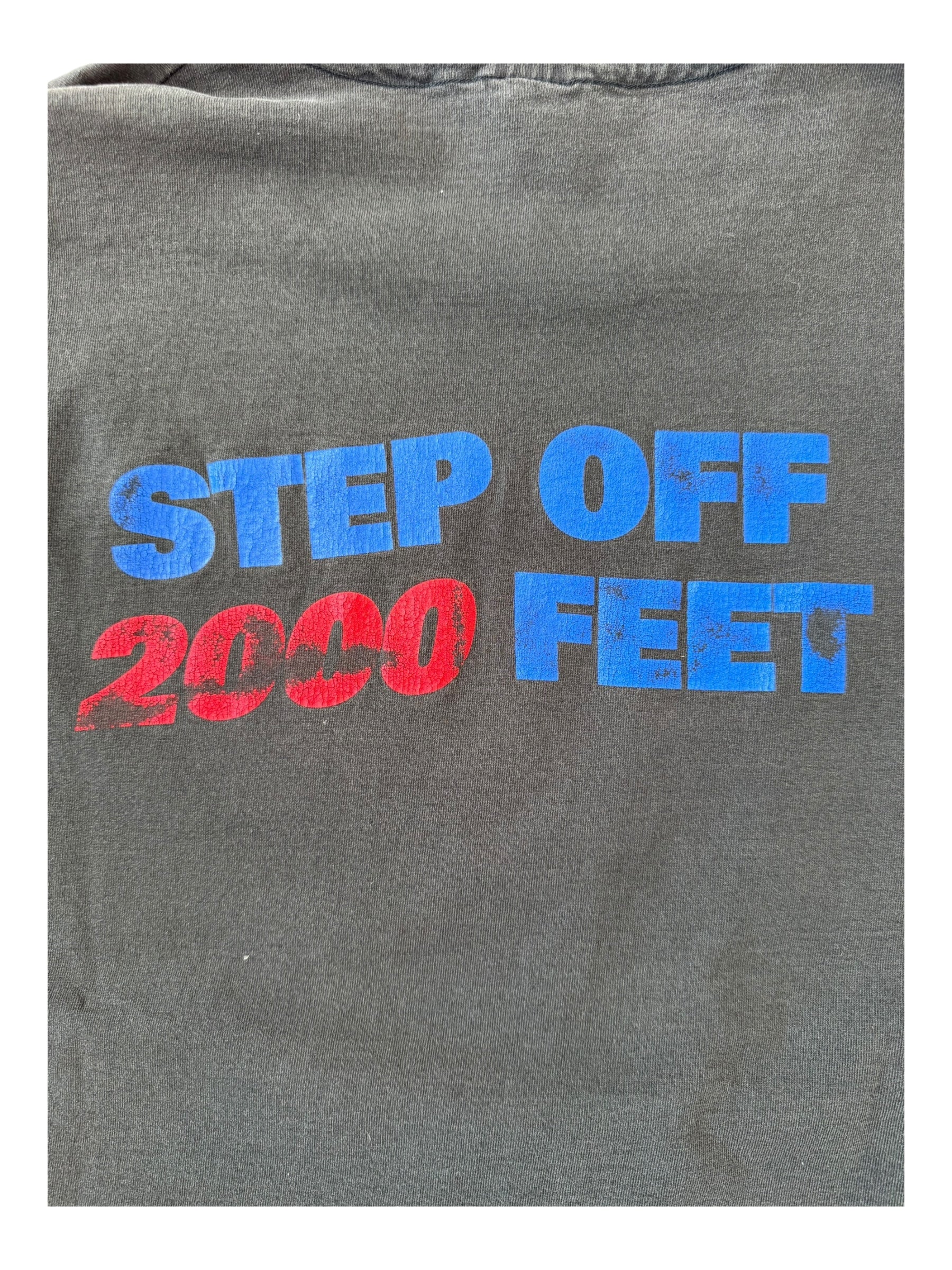 Futura 90s Not From Concentrate Step Off 2000 Feet Black T-shirt Size XL