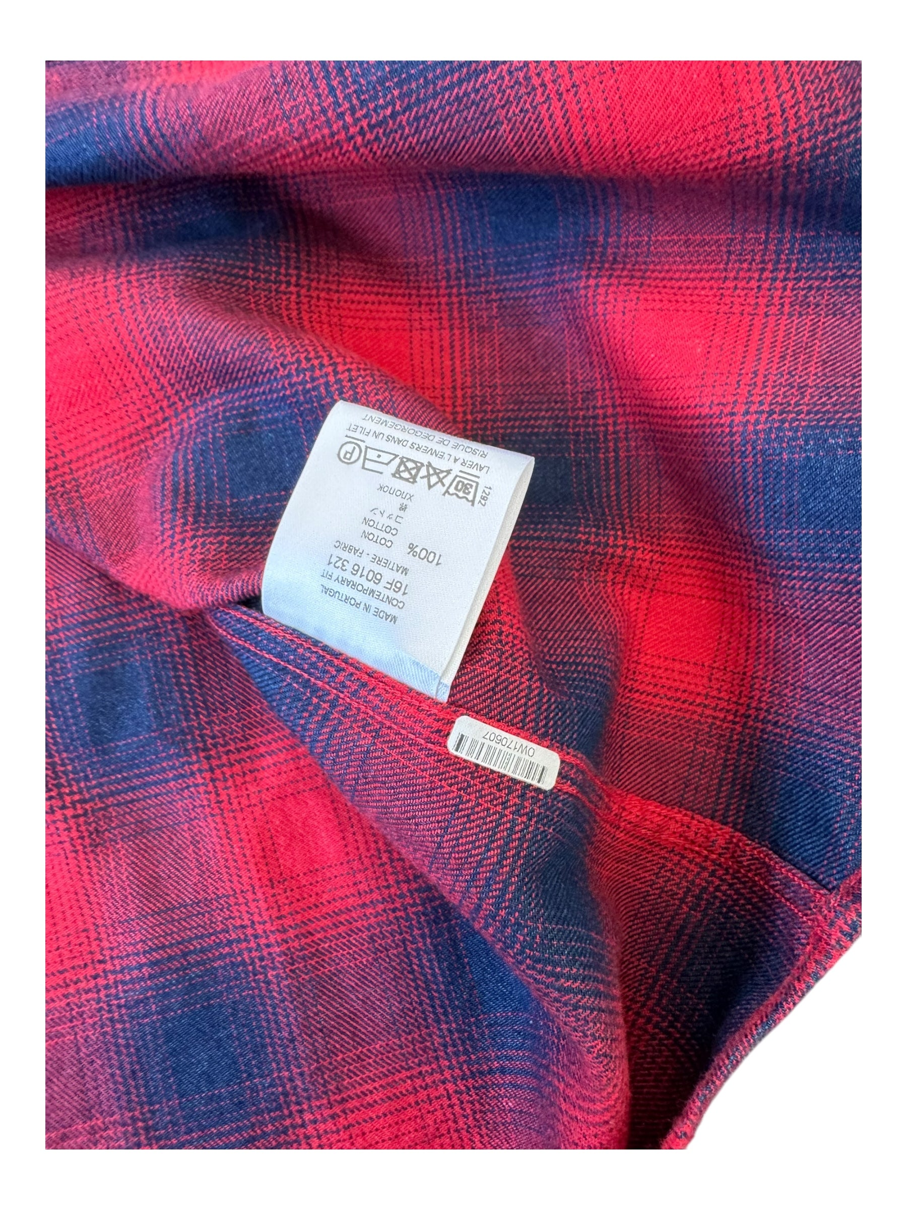 Givenchy Paris Men SZ 39 Mens Large Red Navy Flannel