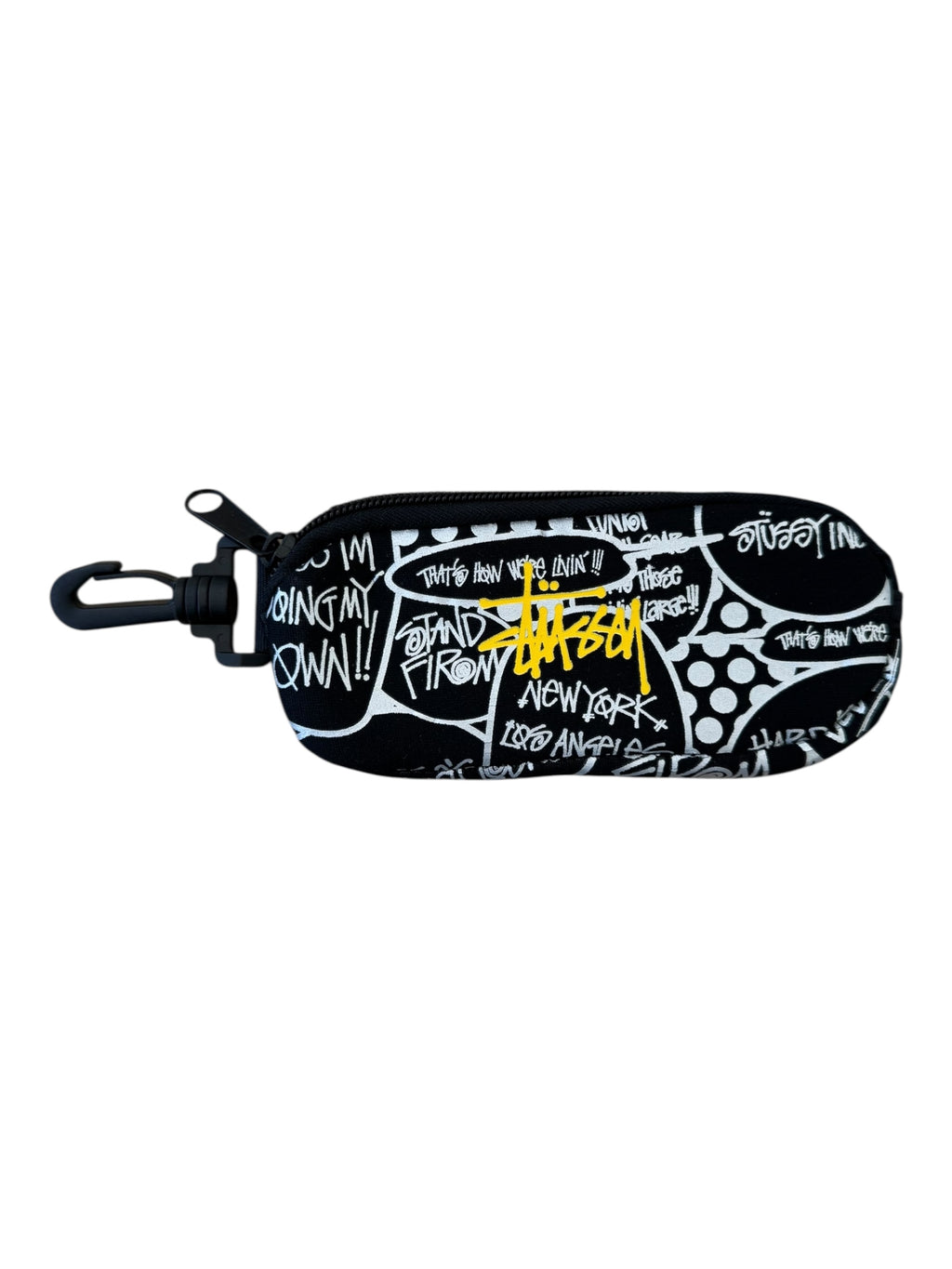 Stussy 00s Oval Pouch Yellow Logo Clip On