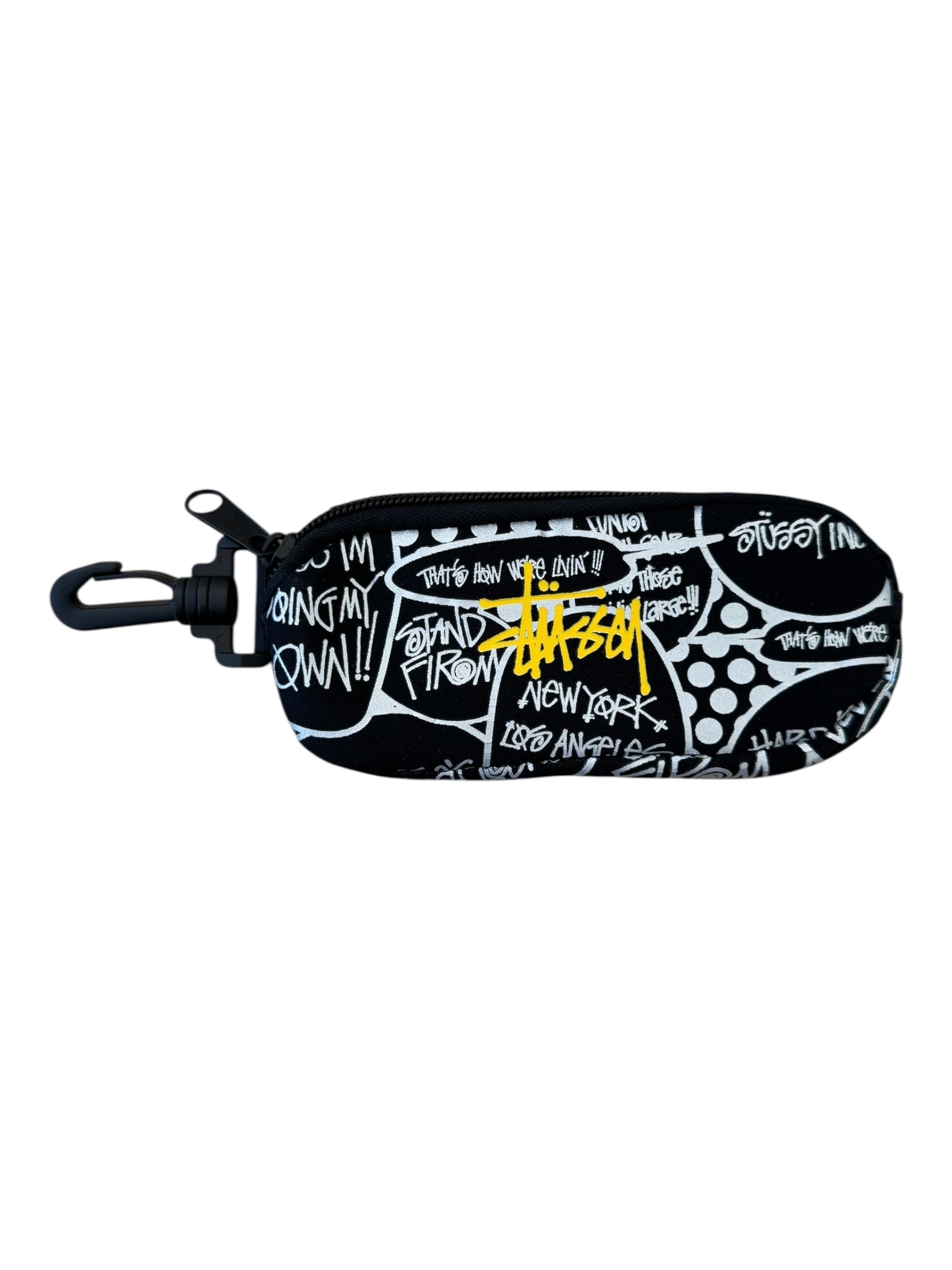 Stussy 00s Oval Pouch Yellow Logo Clip On