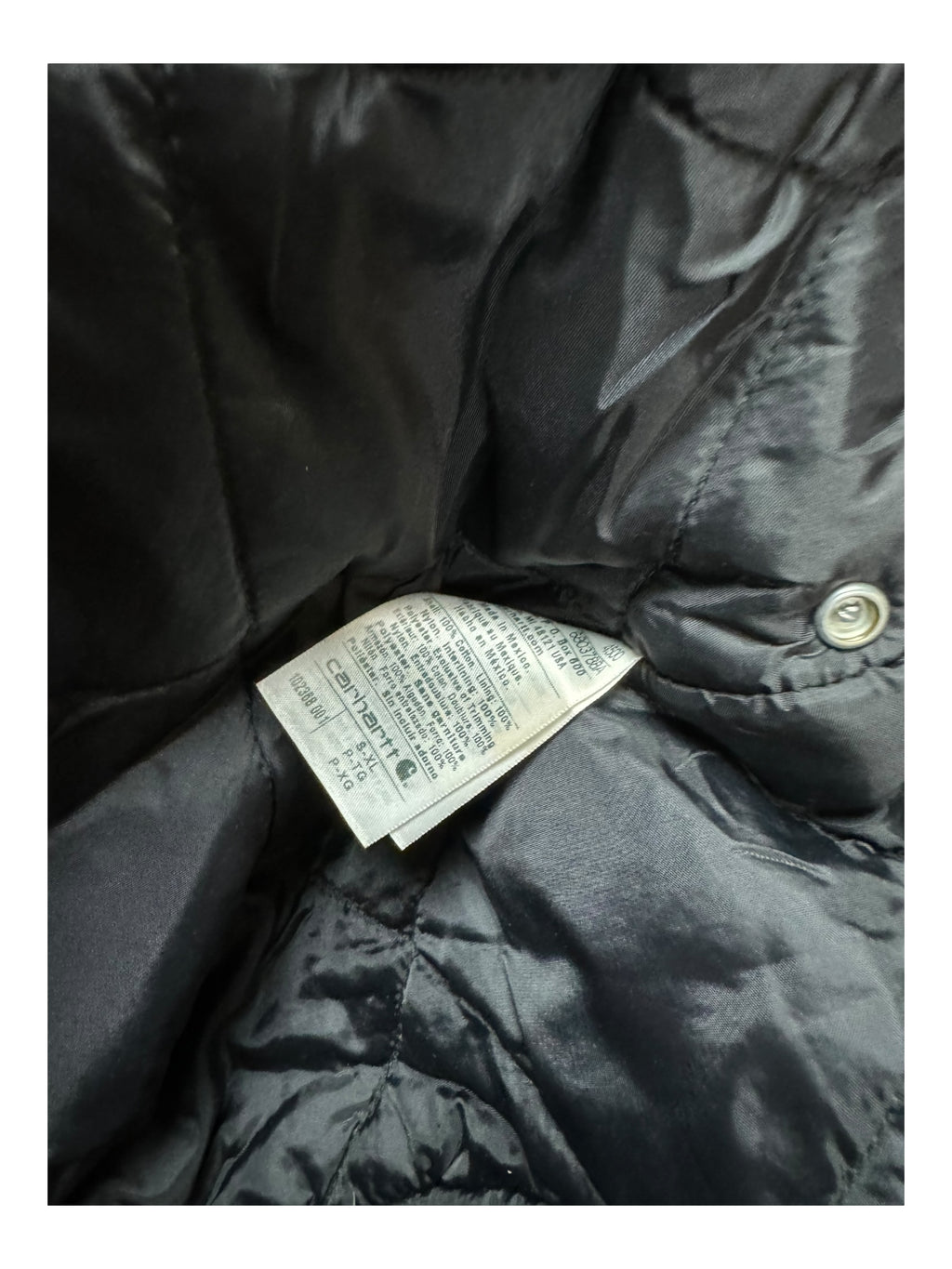 Carhartt 90s Black Striped Fleece Lined Jacket & Detachable Hood Deadstock Size Medium Tall