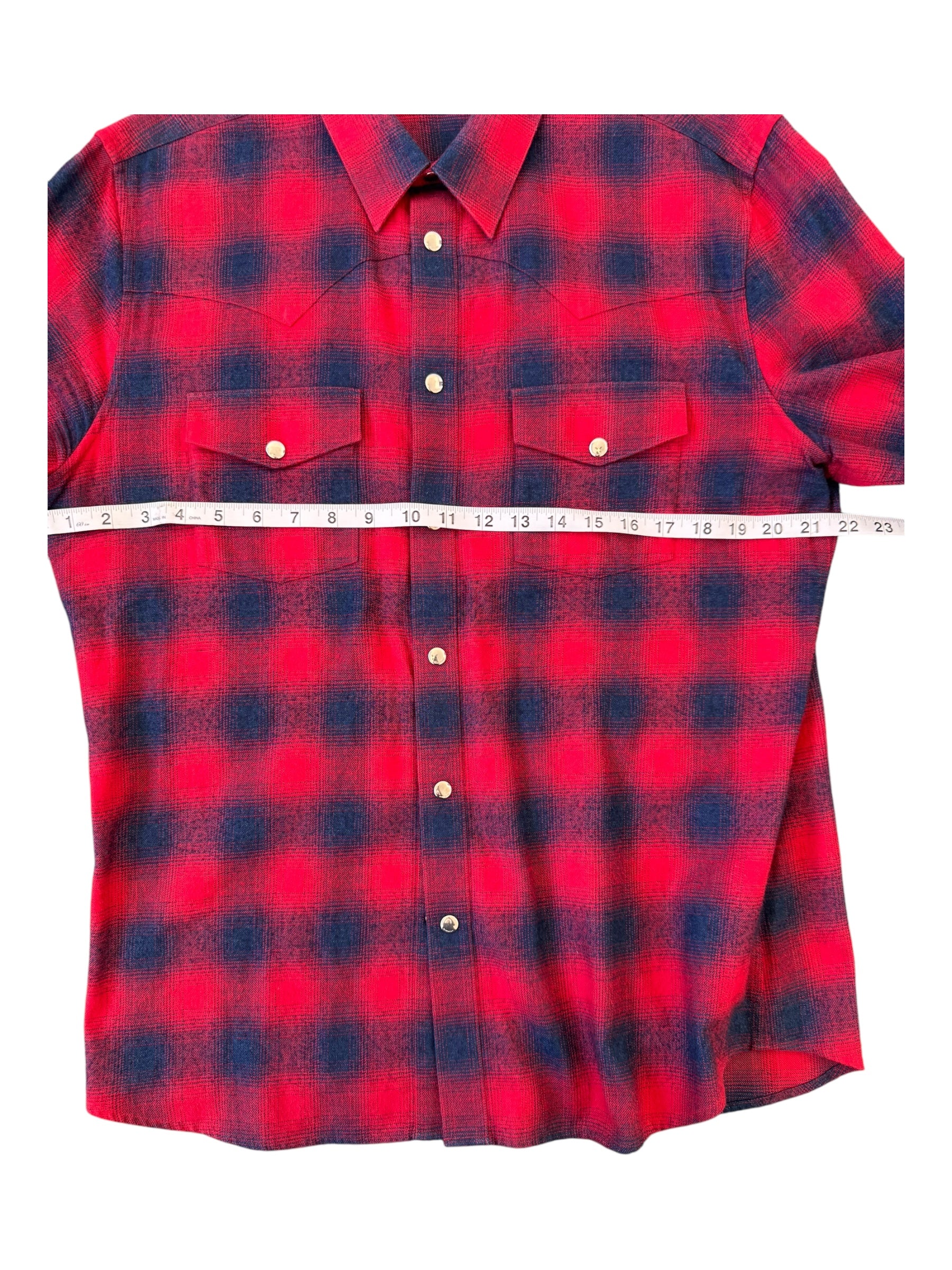 Givenchy Paris Men SZ 39 Mens Large Red Navy Flannel