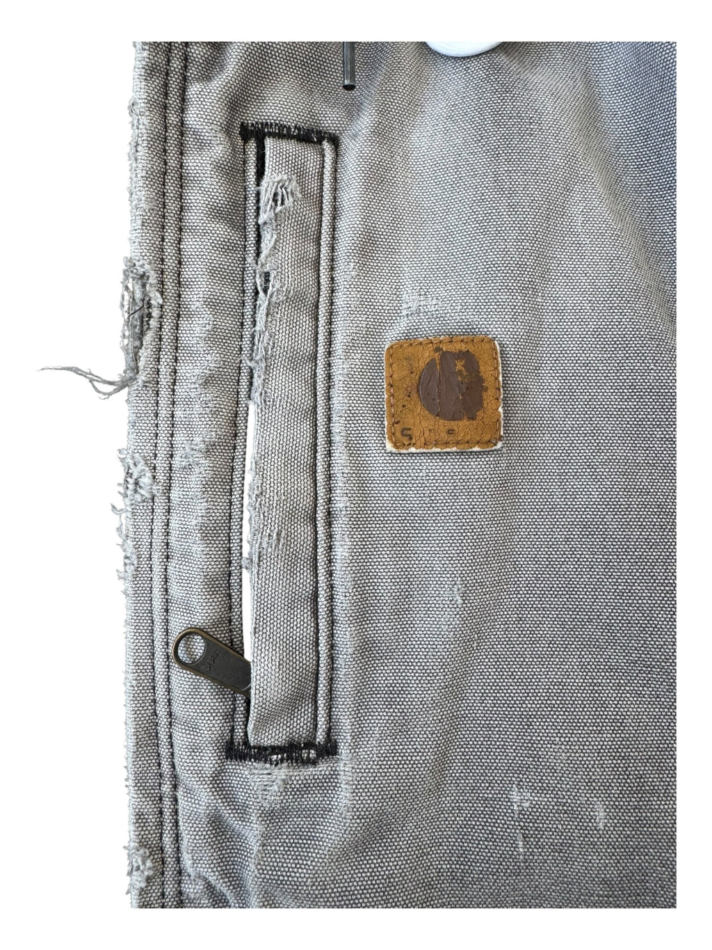 Carhartt 90s Grey Hooded Vest Smoky Fade Broken Zipper Size 2XL