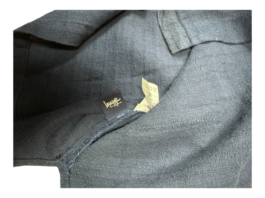 Stussy 90s Blue Aloha Embroidered Button Up Shirt Size Large