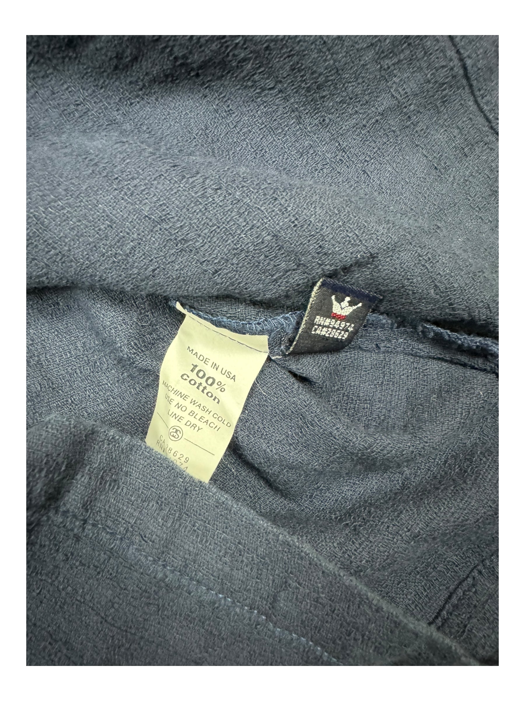 Stussy 90s Blue Aloha Embroidered Button Up Shirt Size Large