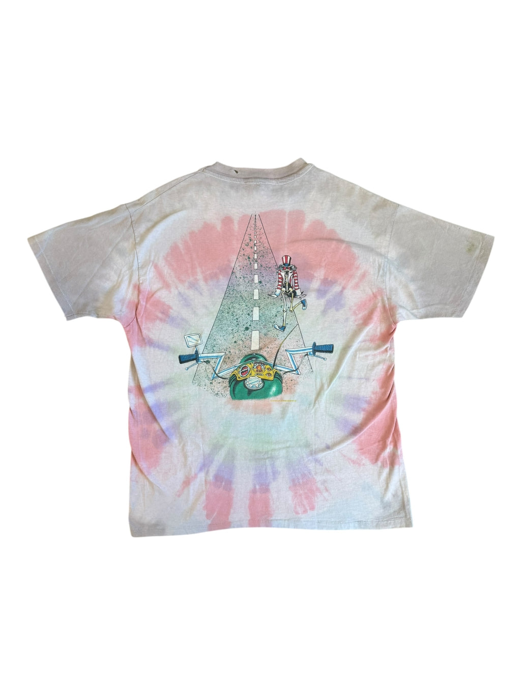 Grateful Dead Shirt Vintage Cycle Sam Tie Dye Hanes Beefy Sz XL