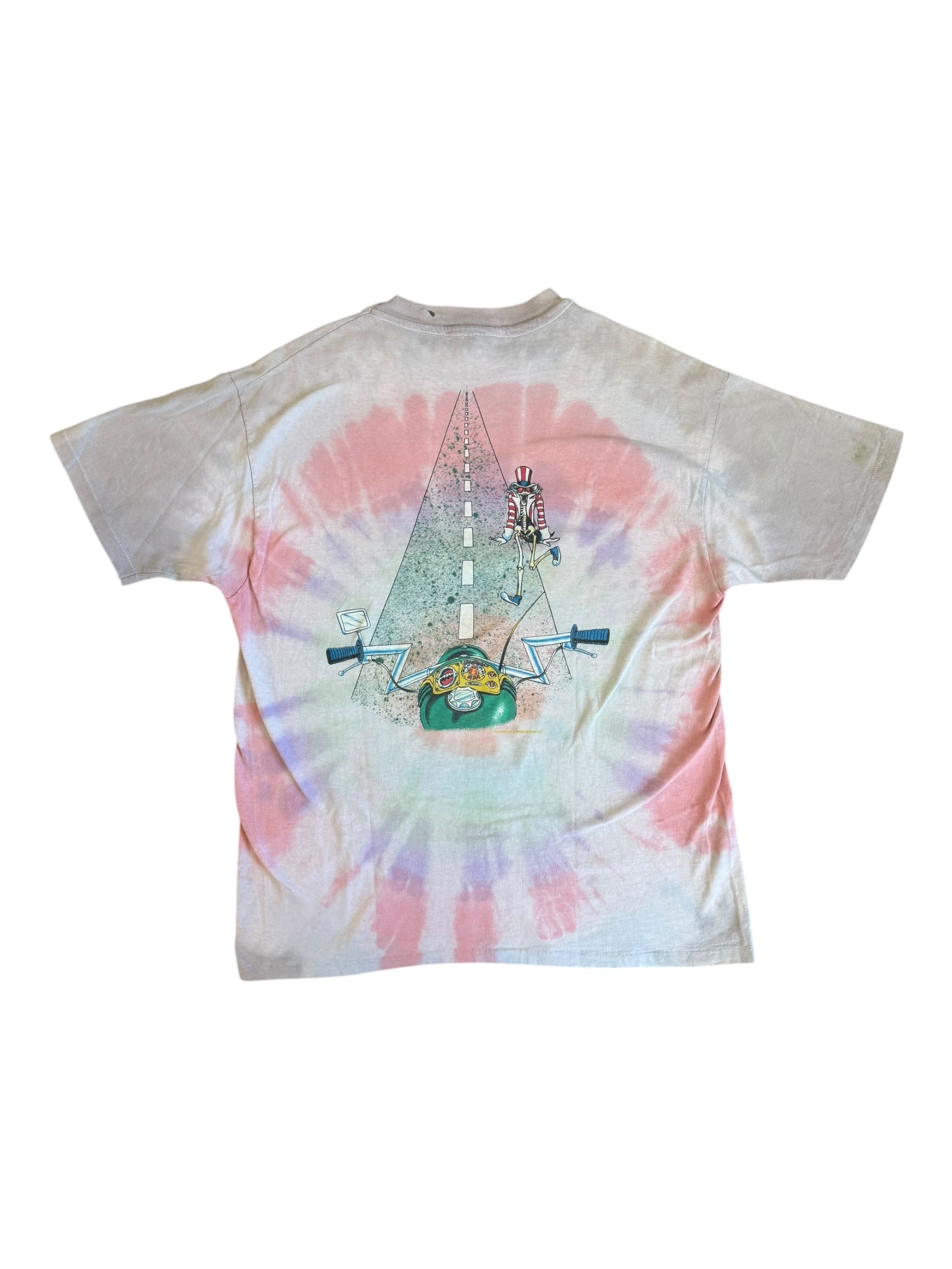 Grateful Dead Shirt Vintage Cycle Sam Tie Dye Hanes Beefy Sz XL