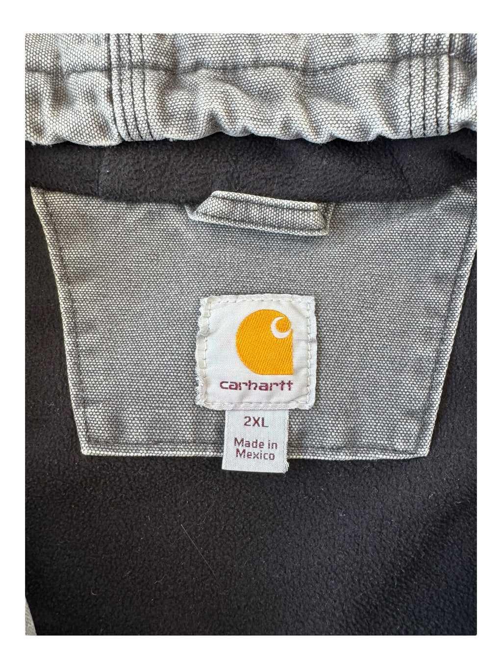 Carhartt 90s Grey Hooded Vest Smoky Fade Broken Zipper Size 2XL