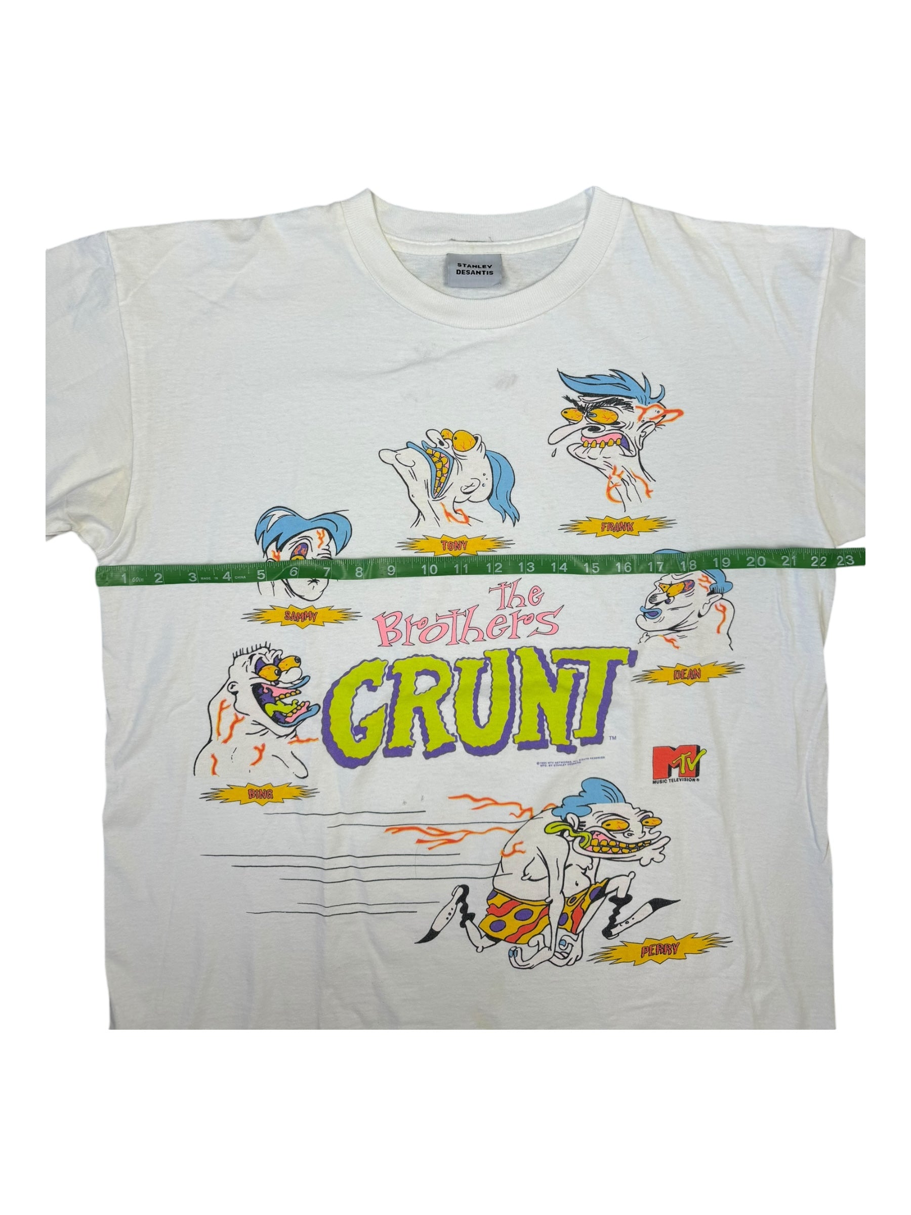 Stanley Desantis 90s MTV The Brothers Grunt White T-shirt Size XL