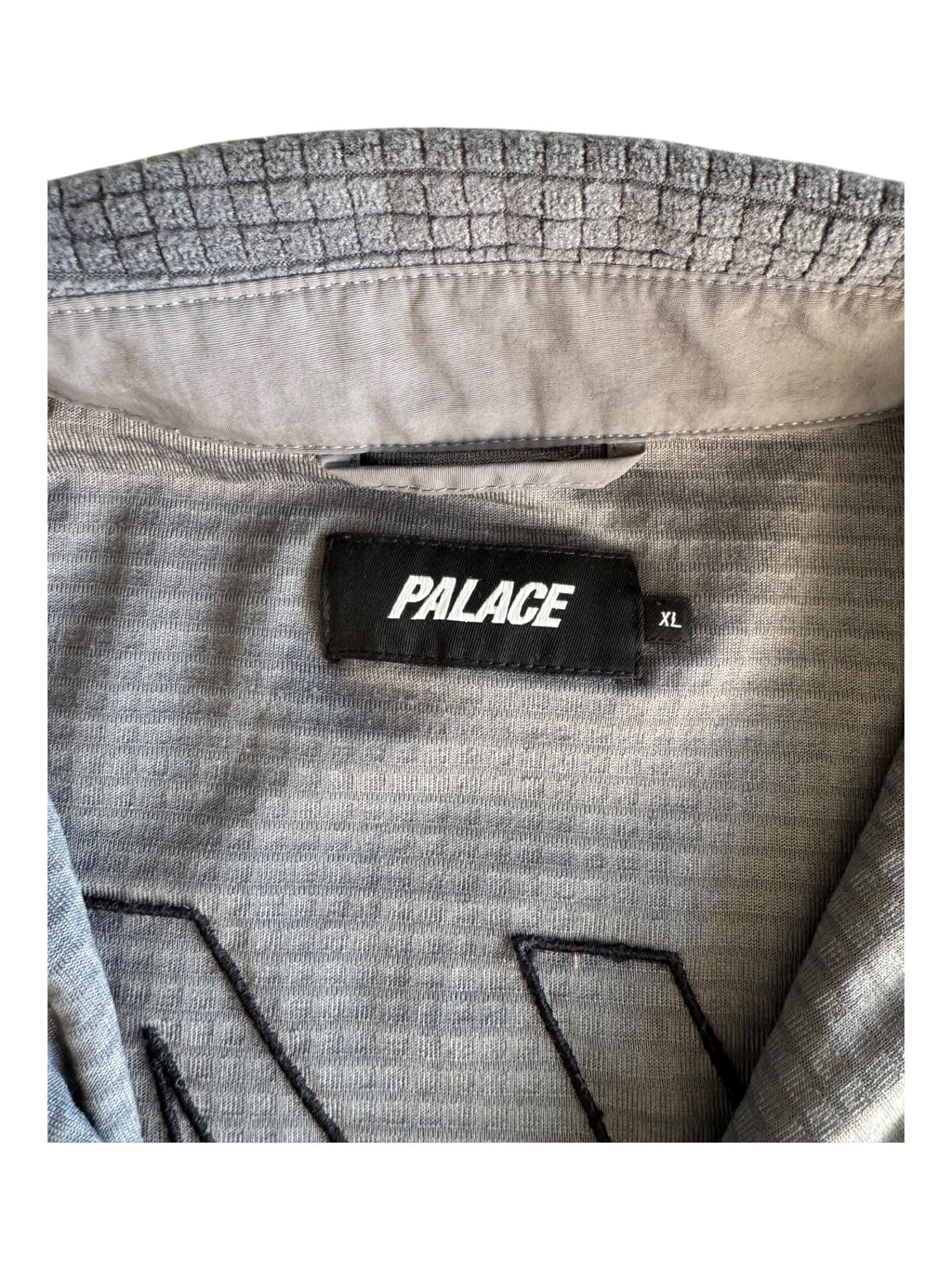 Palace Grey Polargrid Overshirt Fleece Snap Button Up Size XL