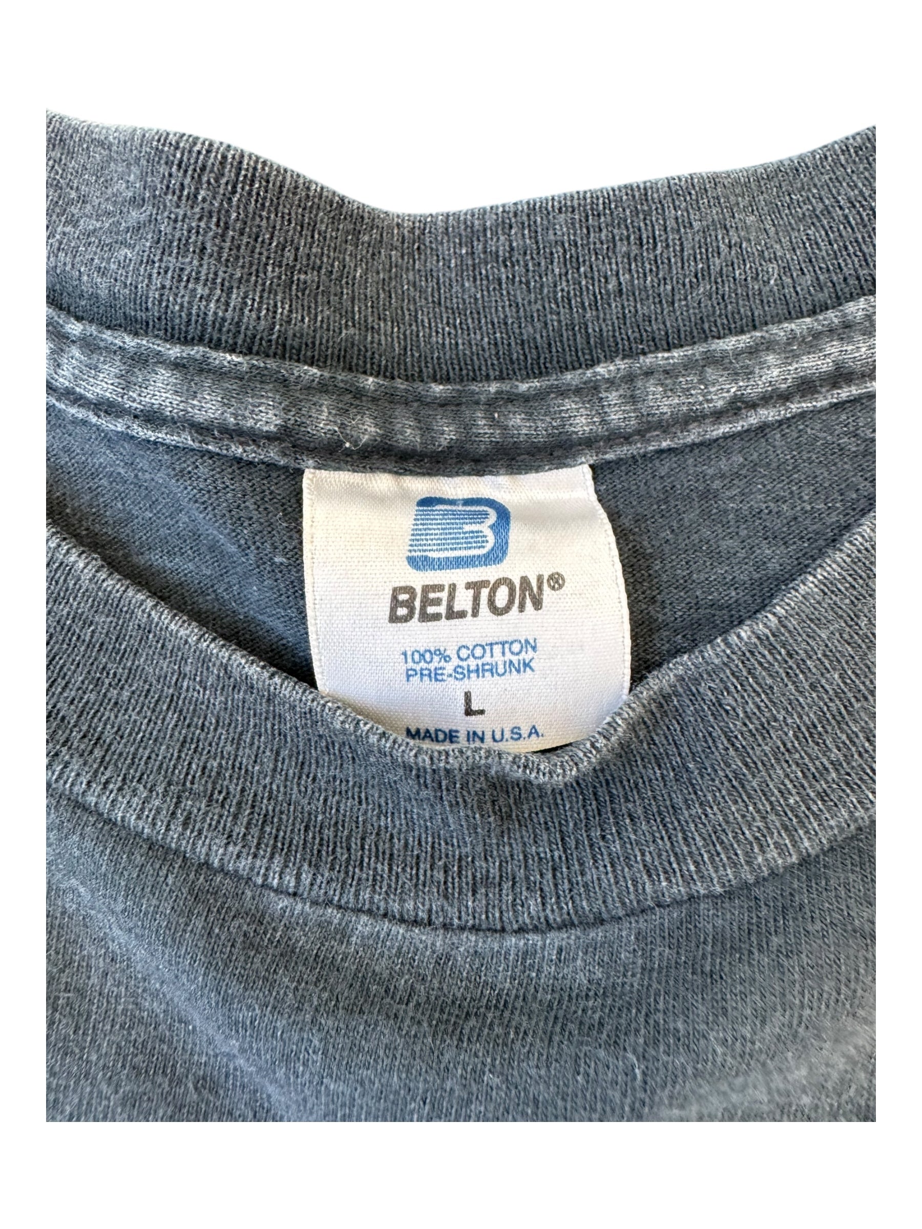 Think 90s Black Popcorn Logo Belton Tag Size Large