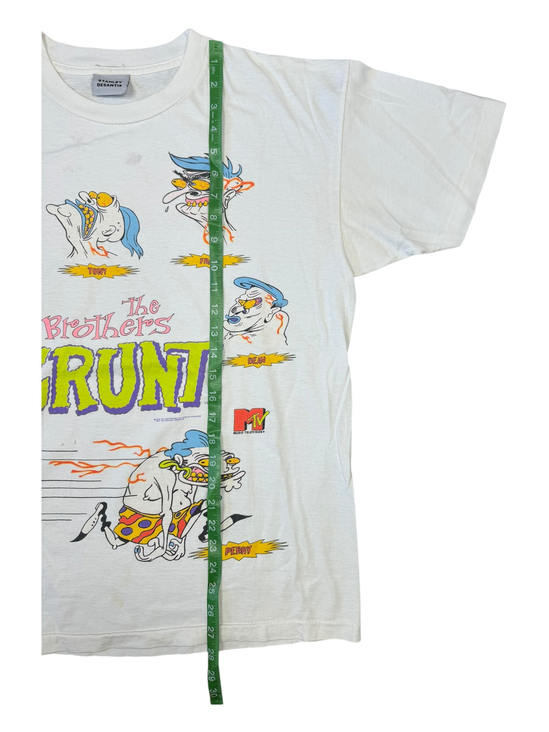 Stanley Desantis 90s MTV The Brothers Grunt White T-shirt Size XL