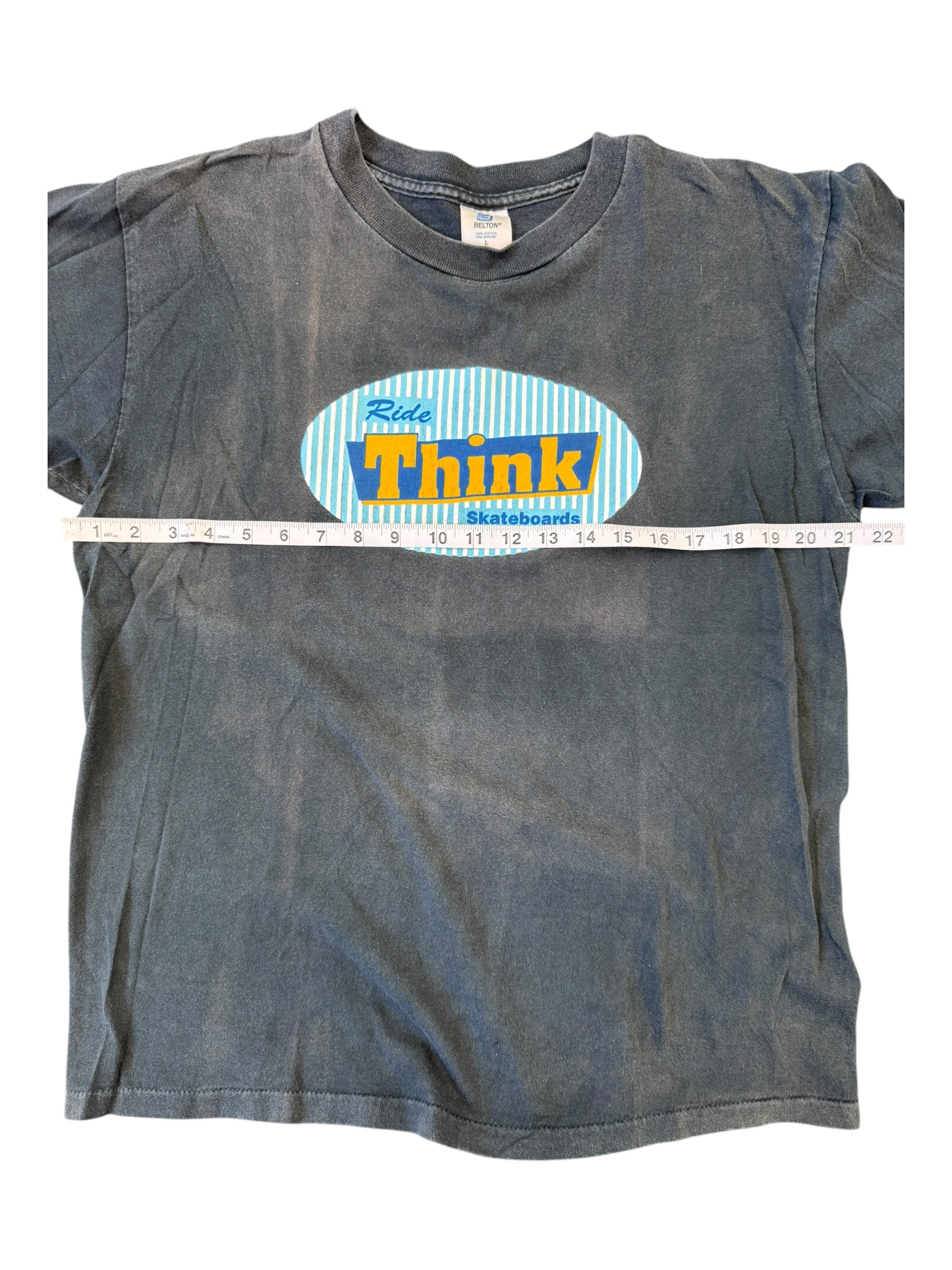 Think 90s Black Popcorn Logo Belton Tag Size Large