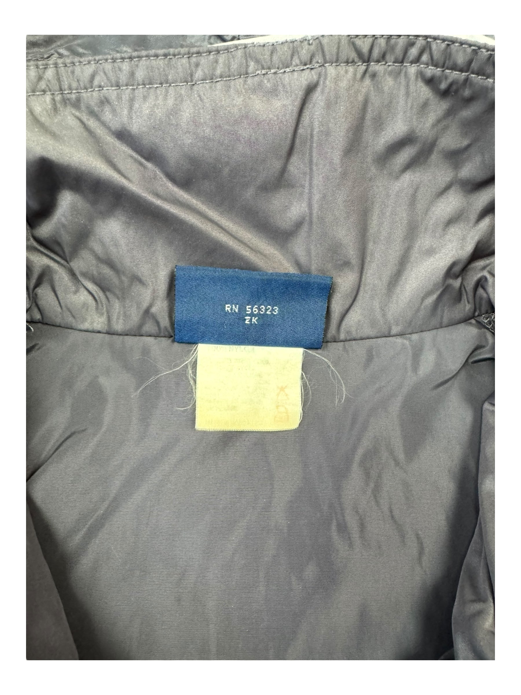 Nike Track Jacket 80s Mens Medium Black & Grey Removable Hood Logo Swoosh Check