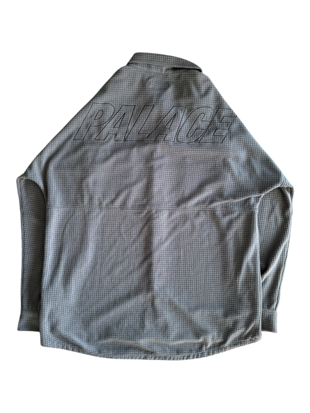 Palace Grey Polargrid Overshirt Fleece Snap Button Up Size XL