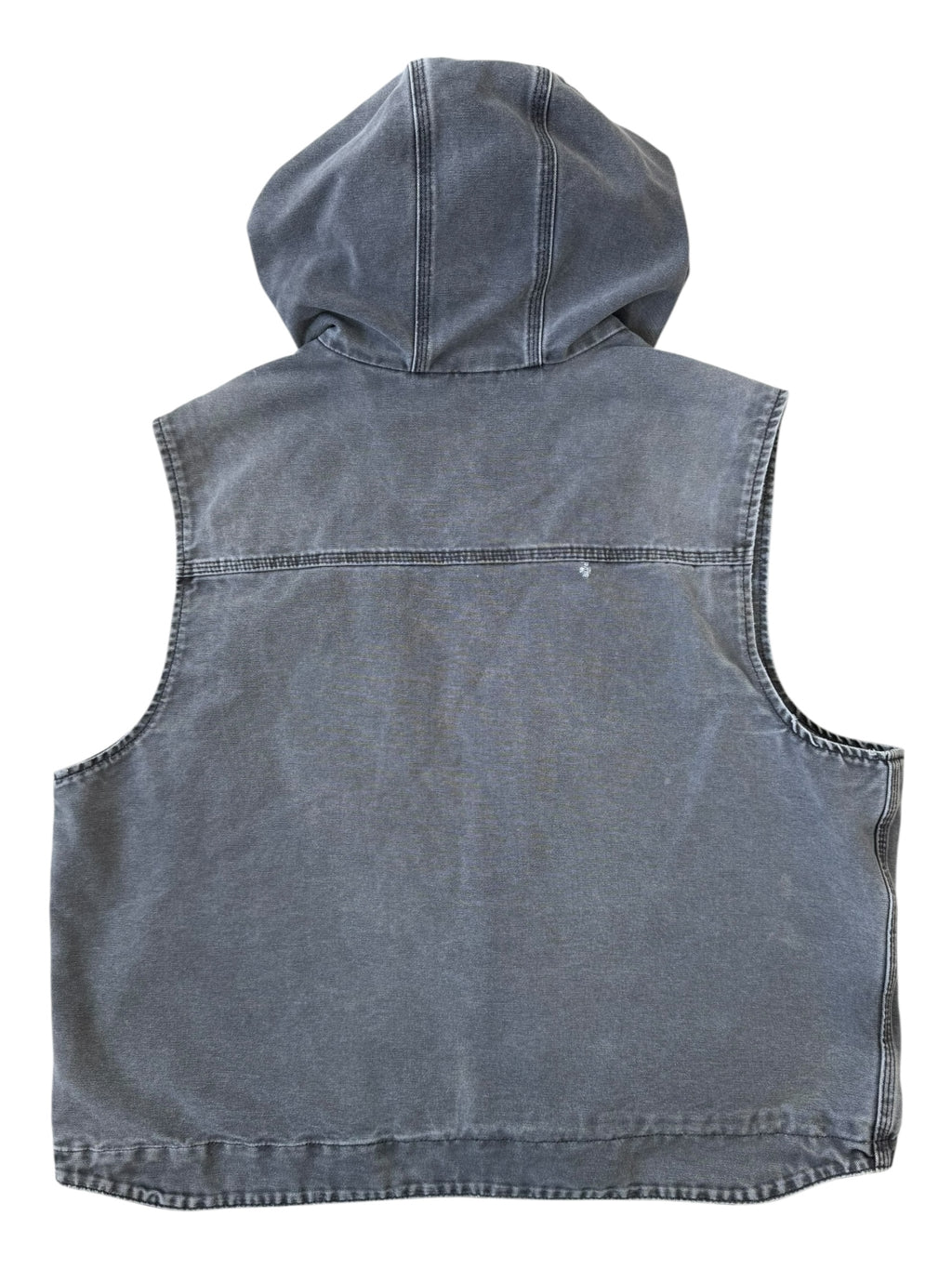 Carhartt 90s Grey Hooded Vest Smoky Fade Broken Zipper Size 2XL