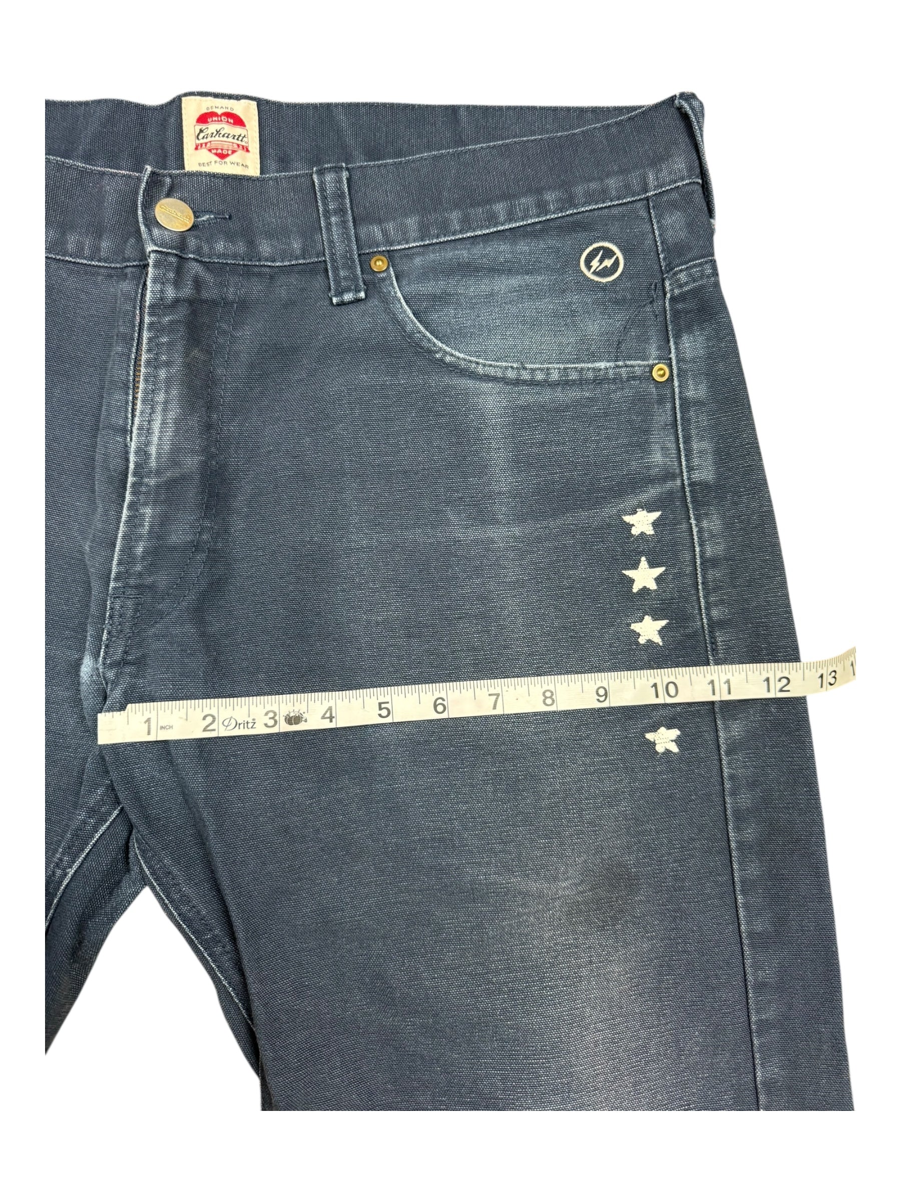 Carhartt x Uniform Expirement x Fragment Design Star Embroidered Black Jeans Size 36