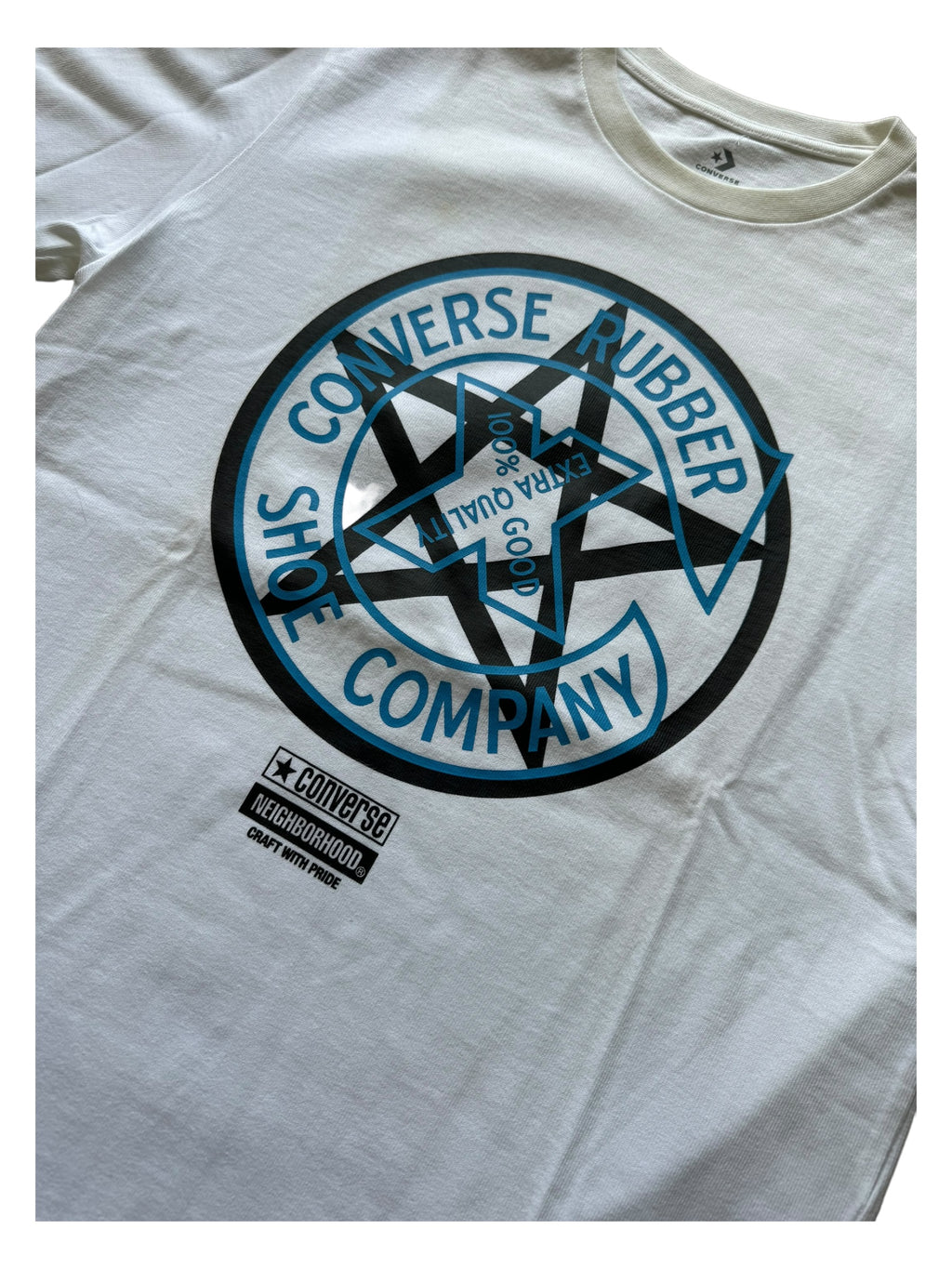 Neighborhood x Converse Deadstock White  Baju Lelaki T-Shirt Size Large