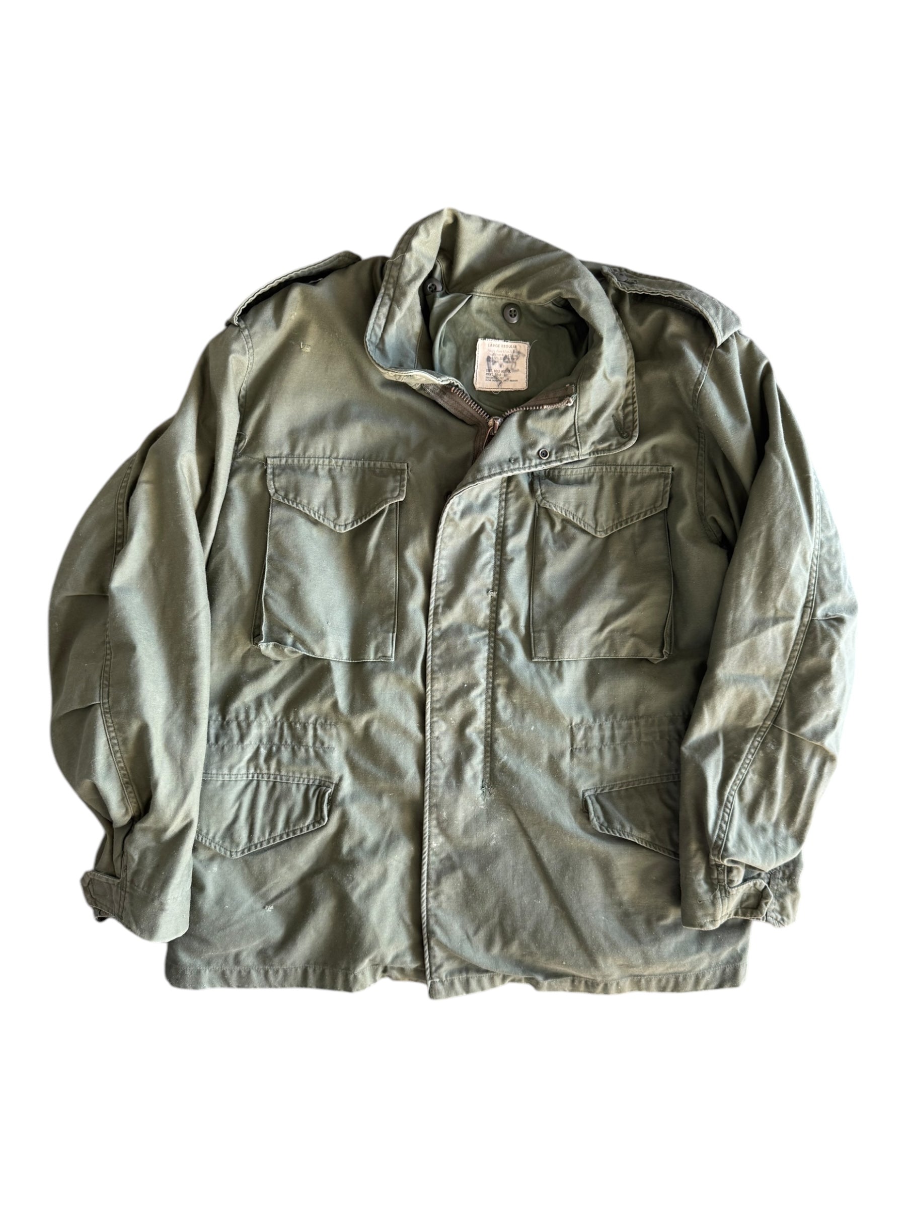 US Army Jacket 70s Mens 23x30 Cold Weather Military Field Coat Hooded