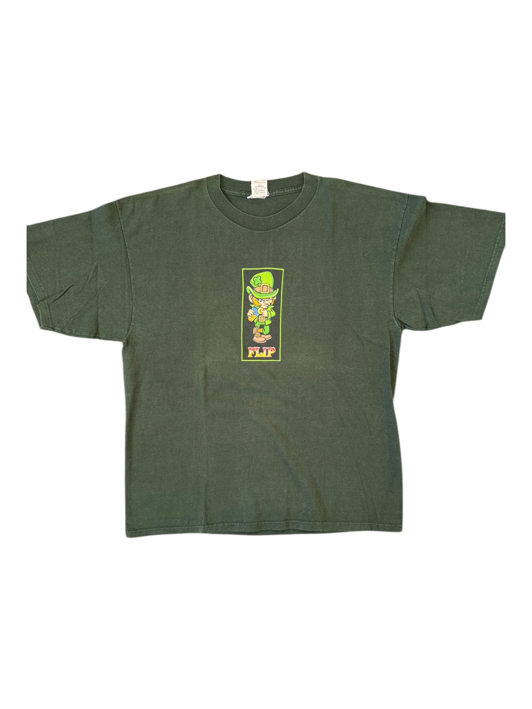 Flip Skateboards 90s Green Leprachaun T-Shirt Size XL