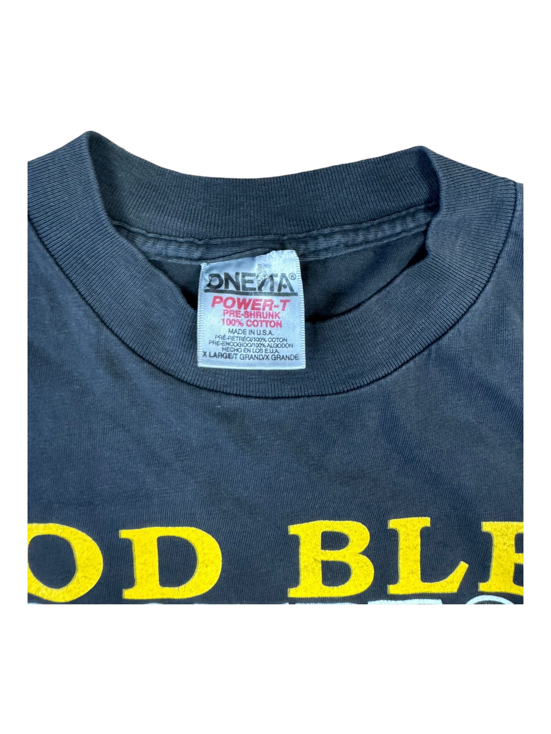 90s God Bless Union People Eagle Black T-Shirt Size XL